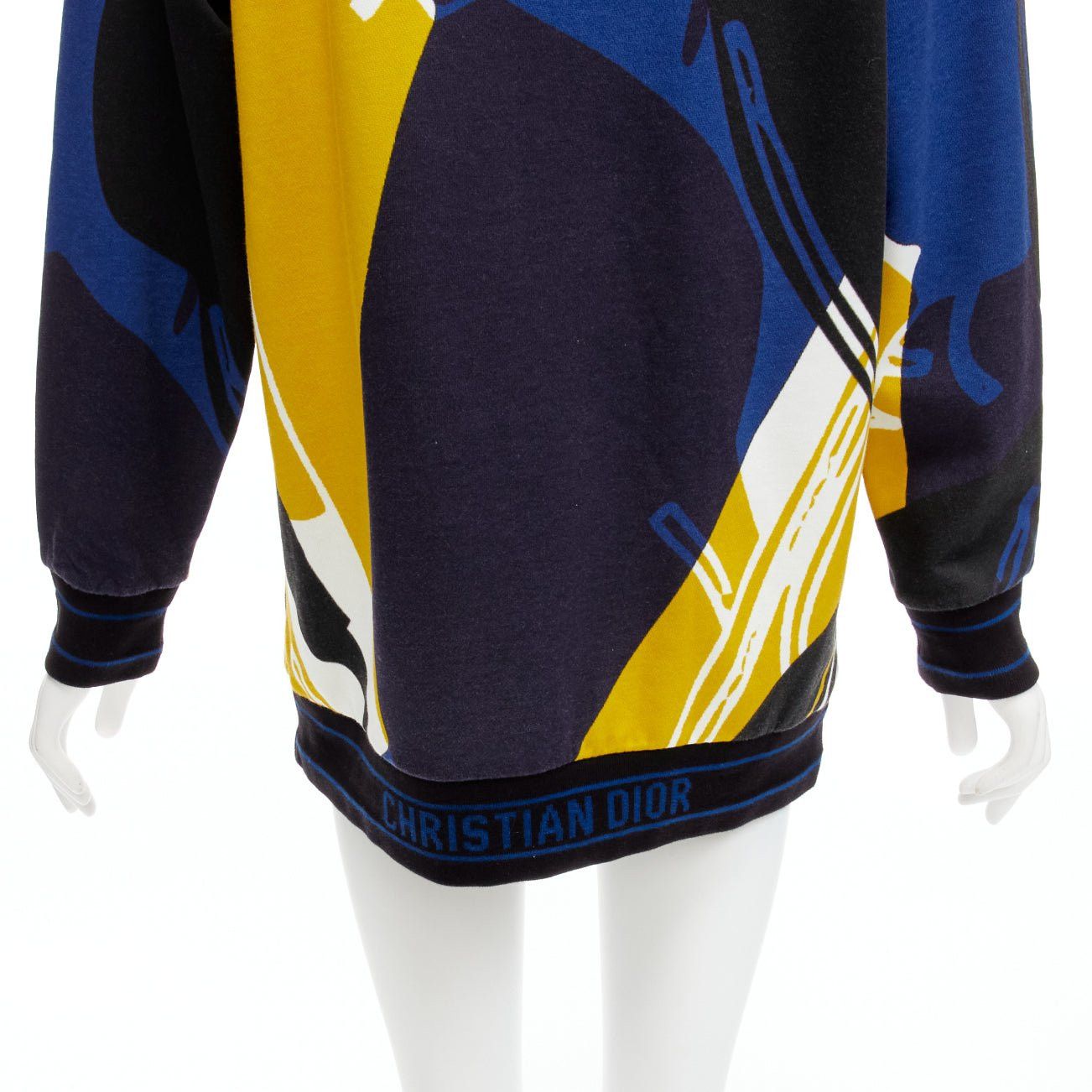 Dior CHRISTIAN DIOR 2022 Runway logo hem abstract colorblock hoodie XS Size S / US 4 / IT 40 - 6 Thumbnail