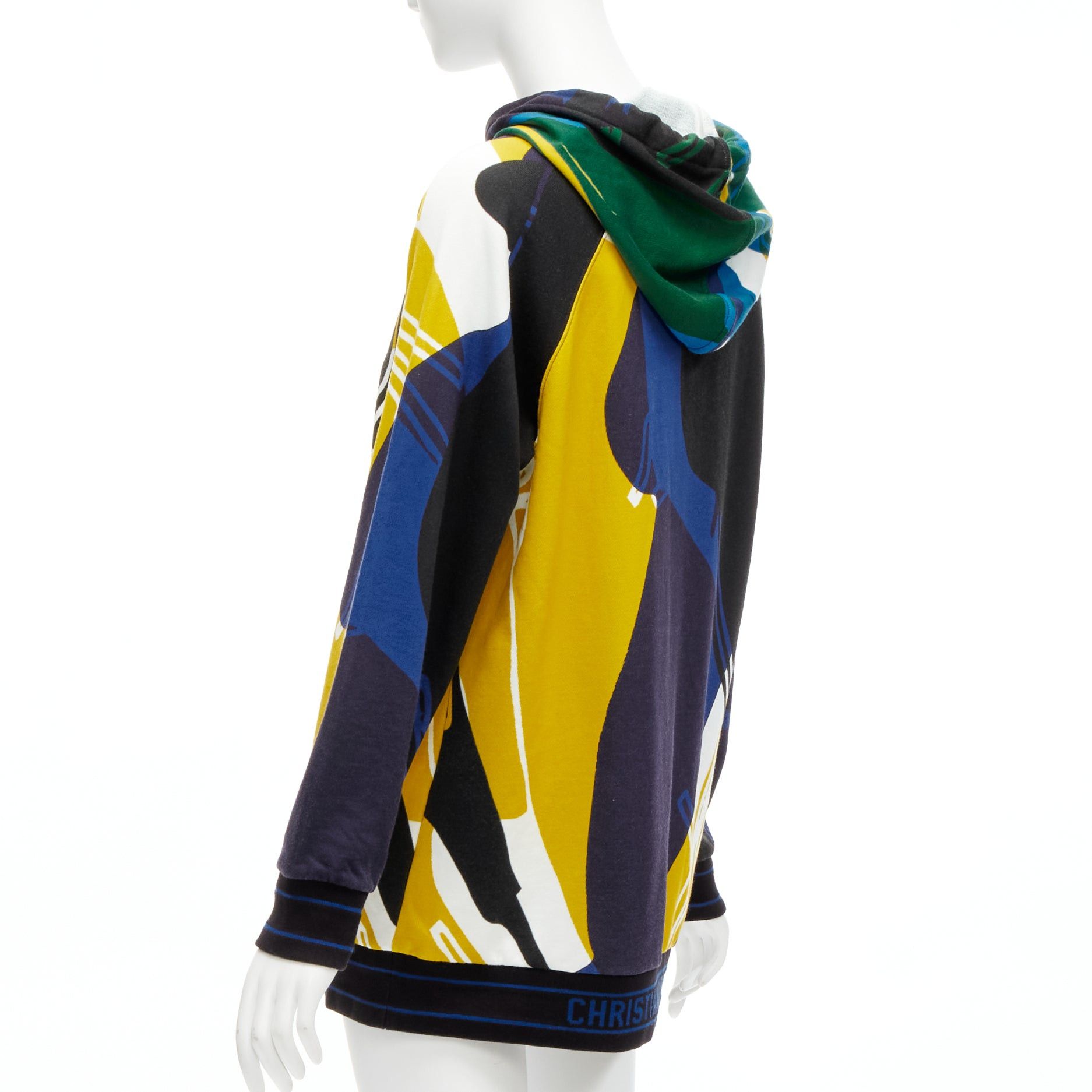 Dior CHRISTIAN DIOR 2022 Runway logo hem abstract colorblock hoodie XS Size S / US 4 / IT 40 - 5 Thumbnail