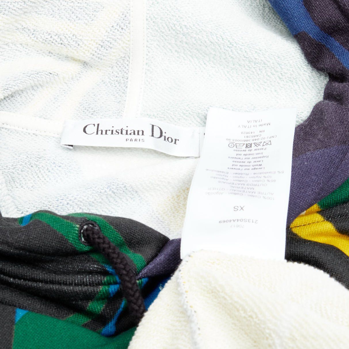 Dior CHRISTIAN DIOR 2022 Runway logo hem abstract colorblock hoodie XS Size S / US 4 / IT 40 - 8 Thumbnail
