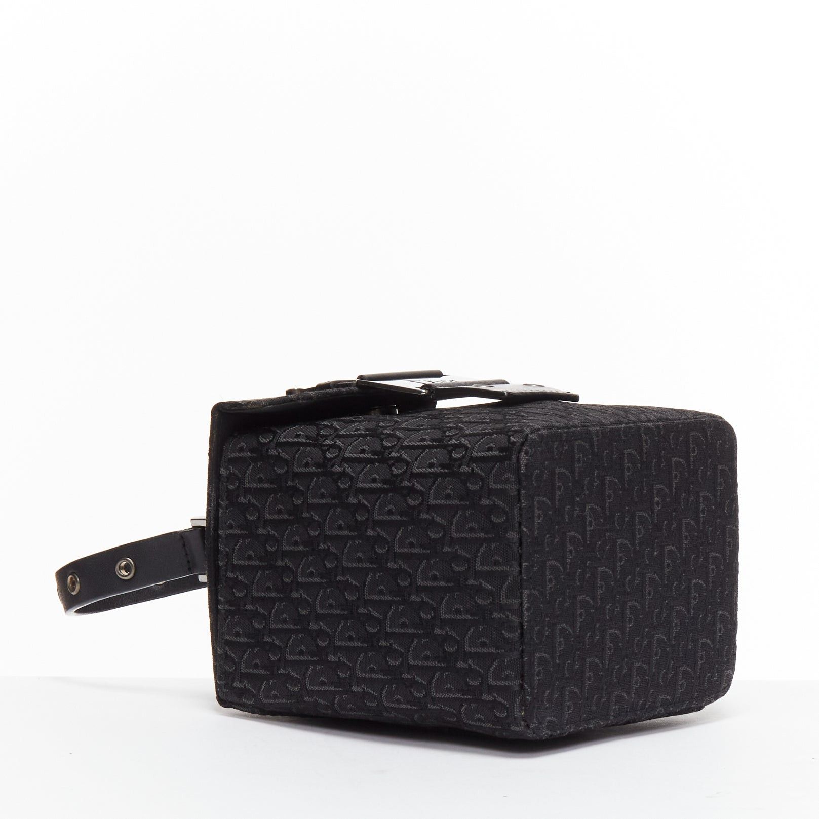 Dior CHRISTIAN DIOR Vintage John Galliano black trotter Street Chic canvas leather box bag Size ONE SIZE - 6 Thumbnail