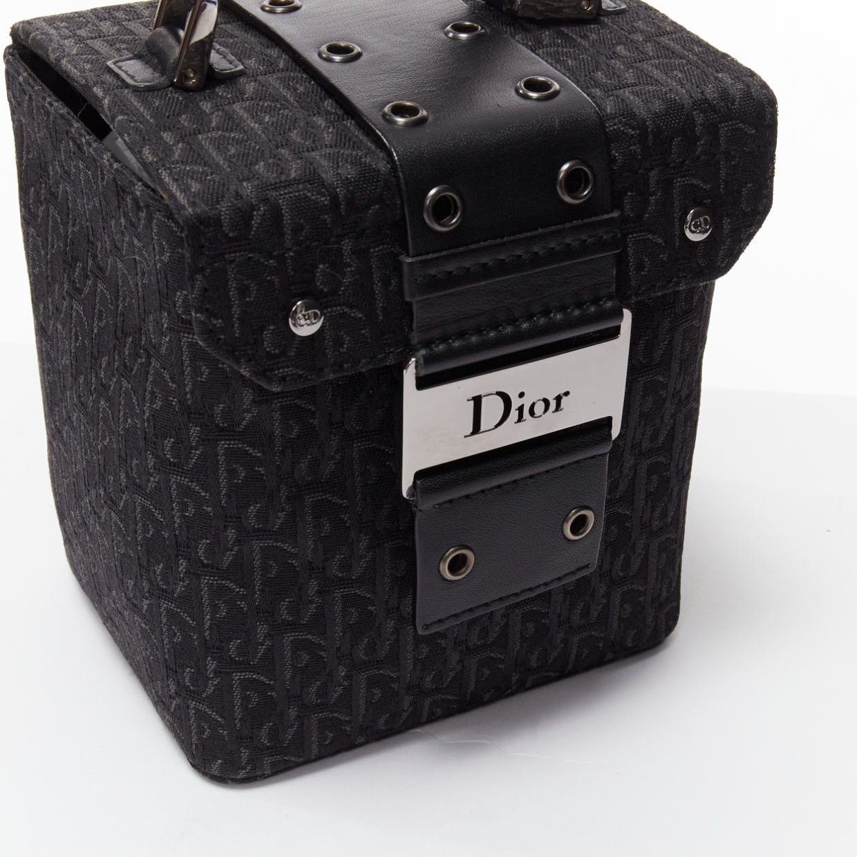 Dior CHRISTIAN DIOR Vintage John Galliano black trotter Street Chic canvas leather box bag Size ONE SIZE - 7 Thumbnail