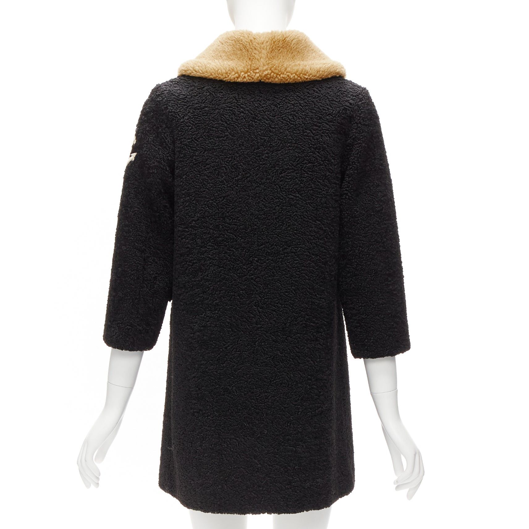 Gucci GUCCI KIDS black beige anchor knots faux shearling Teddy coat 8Y Size XS / US 0-2 / IT 36-38 - 6 Thumbnail