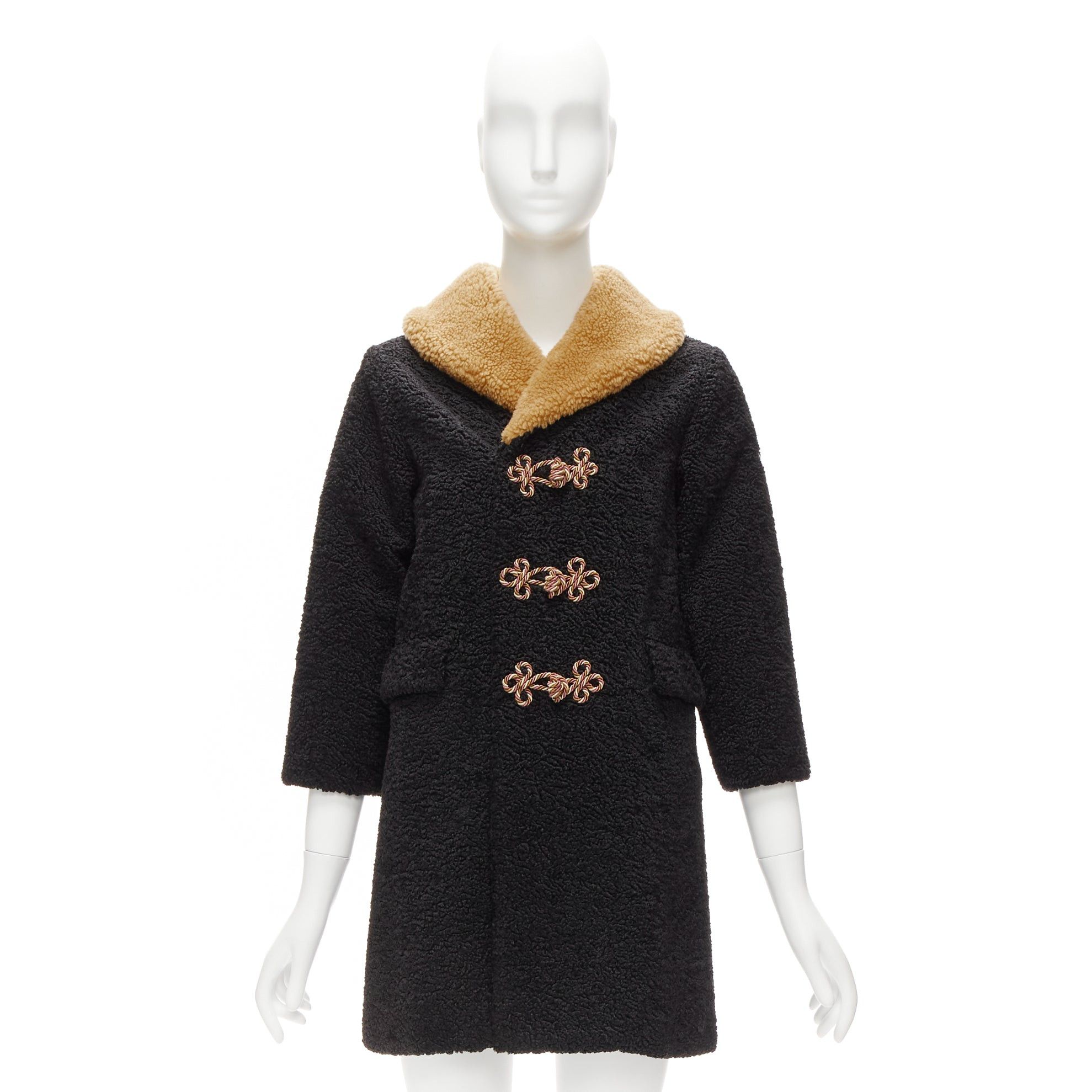 Gucci GUCCI KIDS black beige anchor knots faux shearling Teddy coat 8Y Size XS / US 0-2 / IT 36-38 - 11 Thumbnail