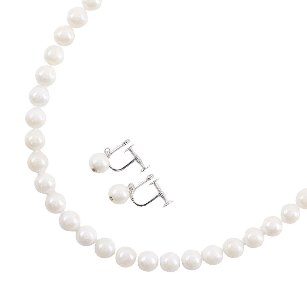 Other Other Pearl Silver 2way Jewelry Set Metal Necklace DUTY FREE for USA Size ONE SIZE - 3 Thumbnail