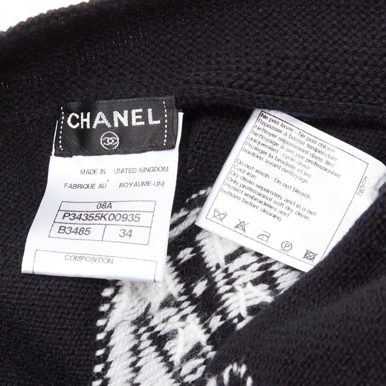 Chanel CHANEL 08A 100% cashmere silver embellished black polka dot cardigan FR34 XS Size XS / US 0-2 / IT 36-38 - 8 Thumbnail