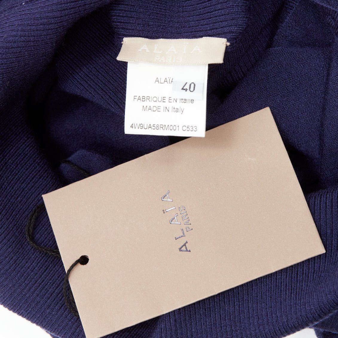 Alaia new ALAIA navy blue wool blend button turtleneck sweater top FR40 L Size M / US 6-8 / IT 42-44 - 8 Thumbnail
