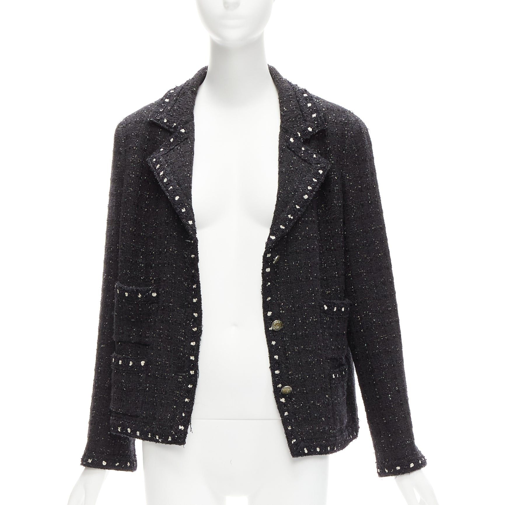 Chanel rare CHANEL 05A Fantasy Tweed CC button 4 pocket little black jacket FR44 2XL Size XL / US 12-14 / IT 48-50 - 3 Thumbnail