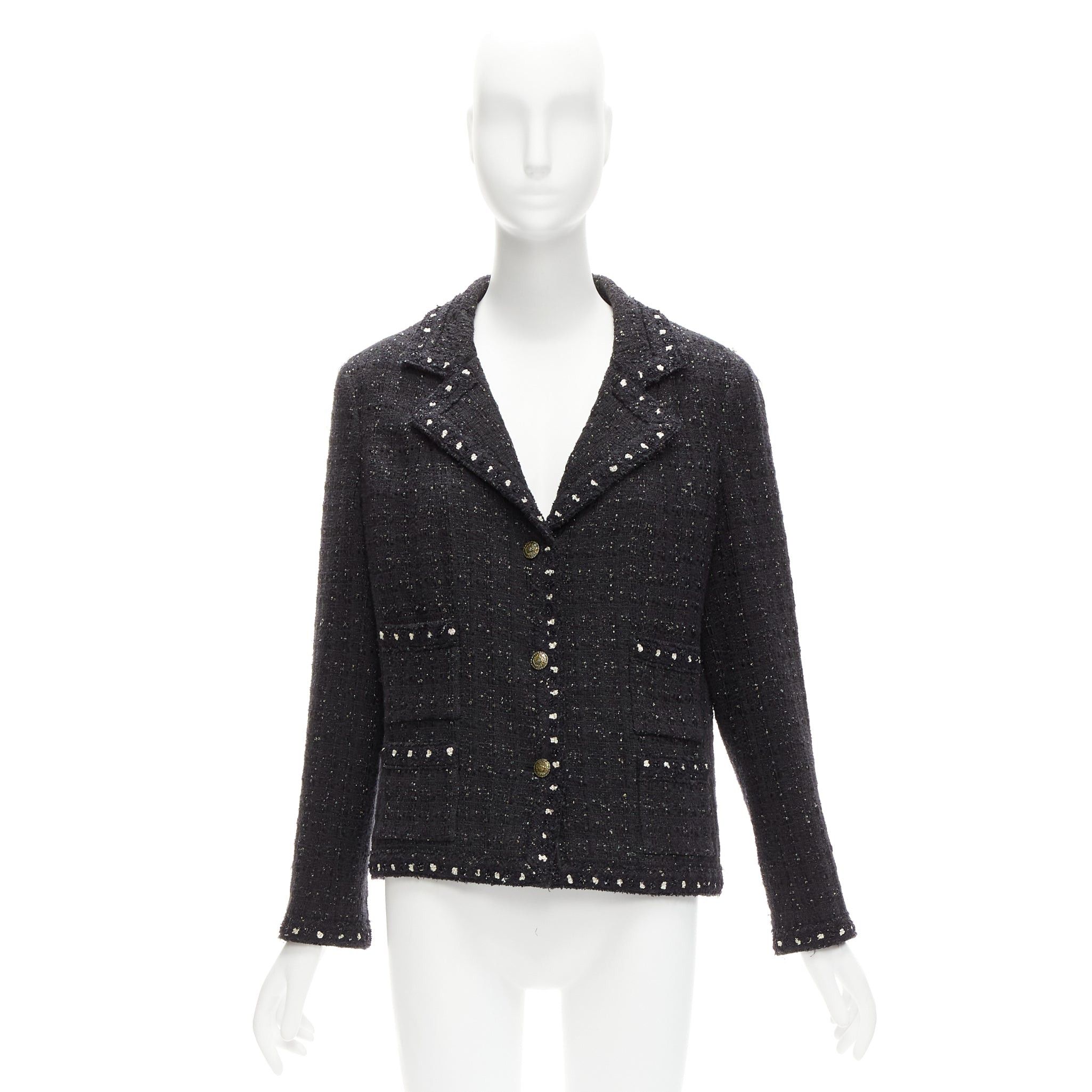 Chanel rare CHANEL 05A Fantasy Tweed CC button 4 pocket little black jacket FR44 2XL Size XL / US 12-14 / IT 48-50 - 10 Thumbnail