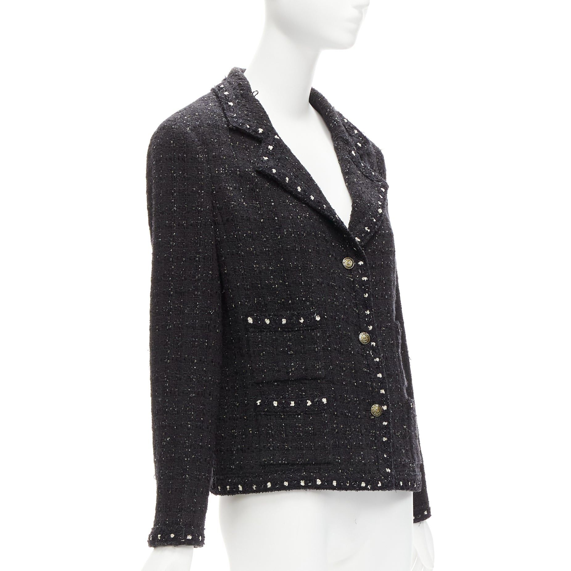 Chanel rare CHANEL 05A Fantasy Tweed CC button 4 pocket little black jacket FR44 2XL Size XL / US 12-14 / IT 48-50 - 4 Thumbnail