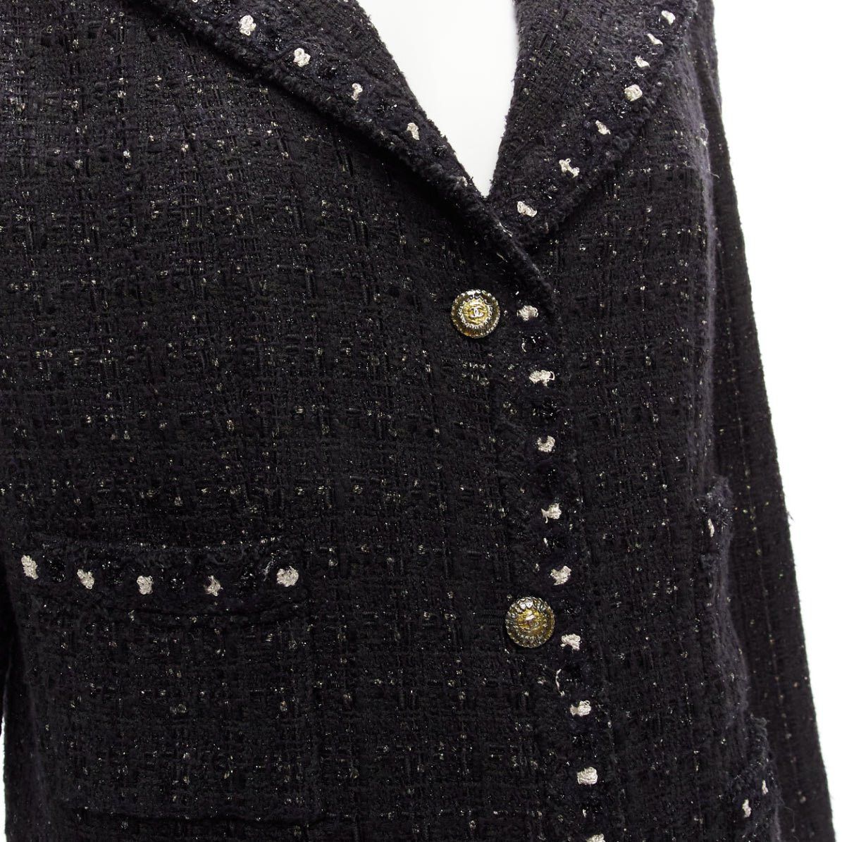 Chanel rare CHANEL 05A Fantasy Tweed CC button 4 pocket little black jacket FR44 2XL Size XL / US 12-14 / IT 48-50 - 2 Thumbnail