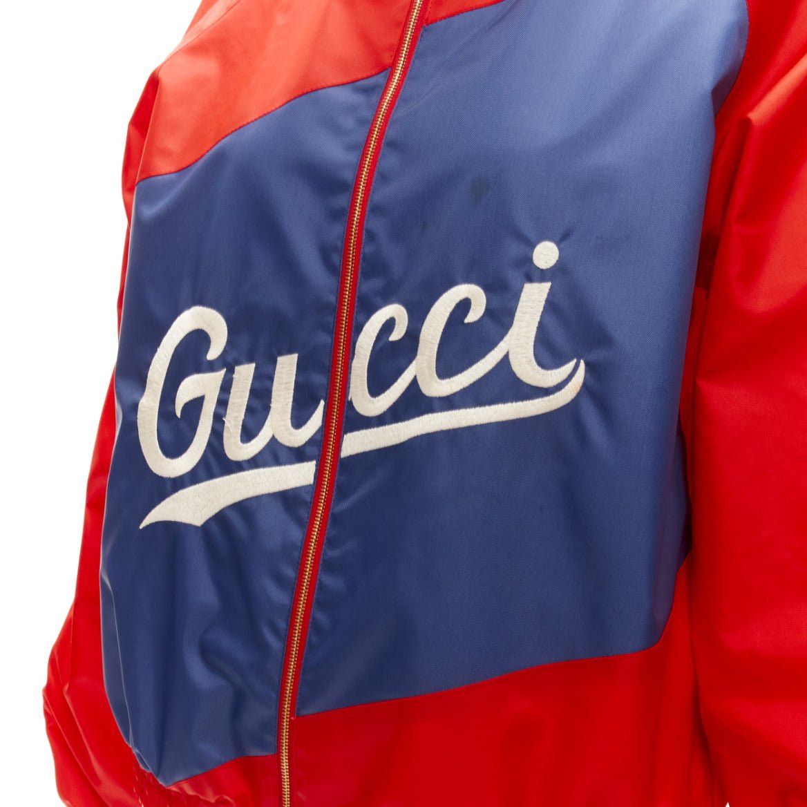 Gucci GUCCI 2020 Script logo red blue nylon track coach jacket IT44 L Size M / US 6-8 / IT 42-44 - 8 Thumbnail