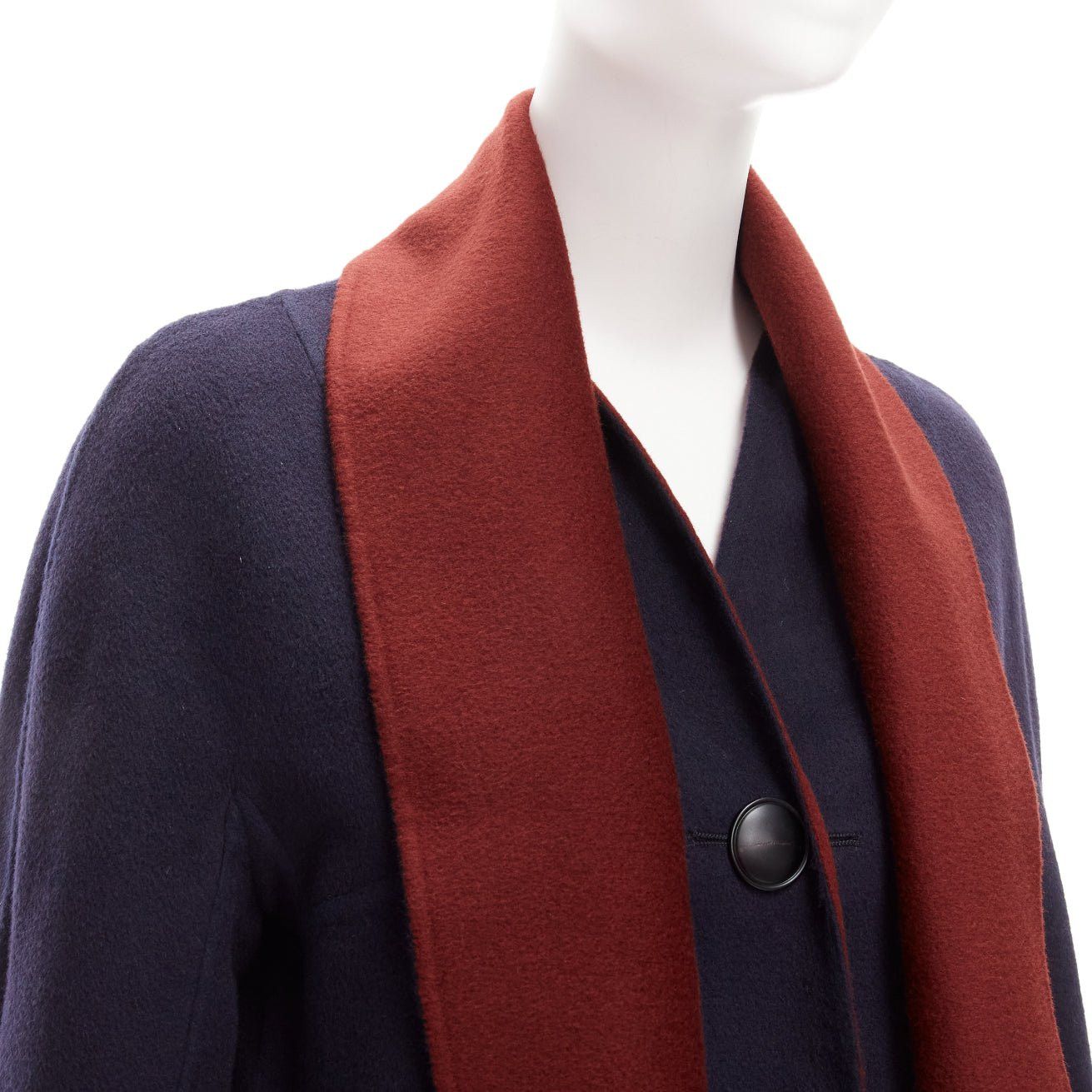 Loro Piana LORO PIANA 100% double faced cashmere burgundy navy Reversible coat IT44 L Size M / US 6-8 / IT 42-44 - 13 Thumbnail