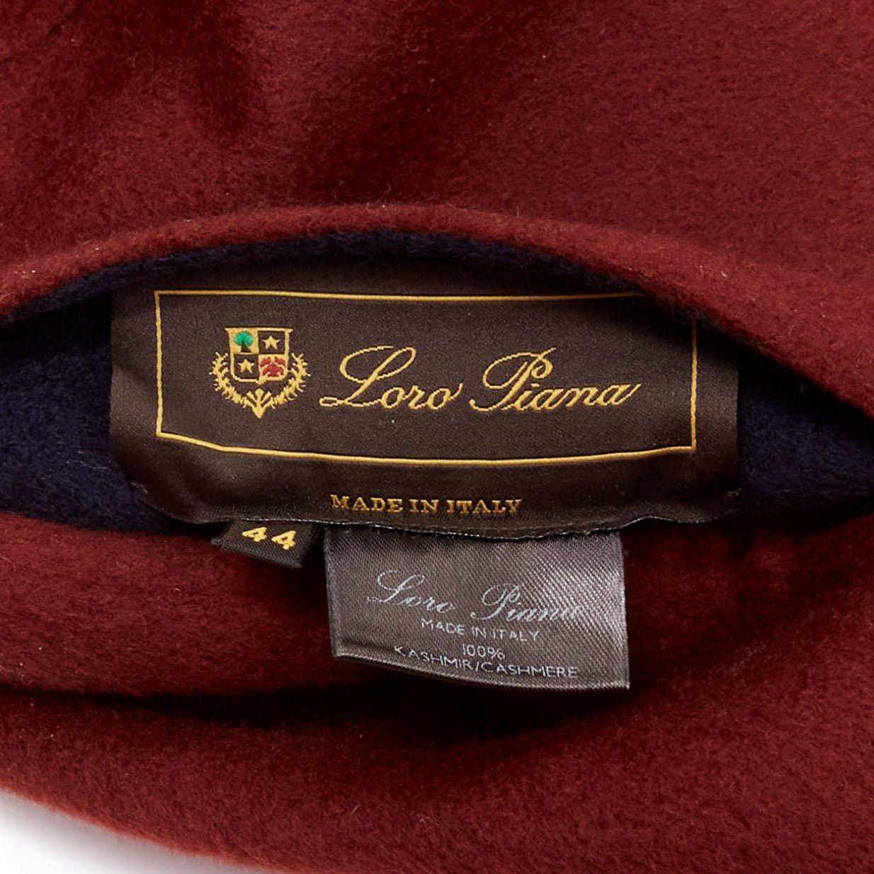 Loro Piana LORO PIANA 100% double faced cashmere burgundy navy Reversible coat IT44 L Size M / US 6-8 / IT 42-44 - 17 Thumbnail