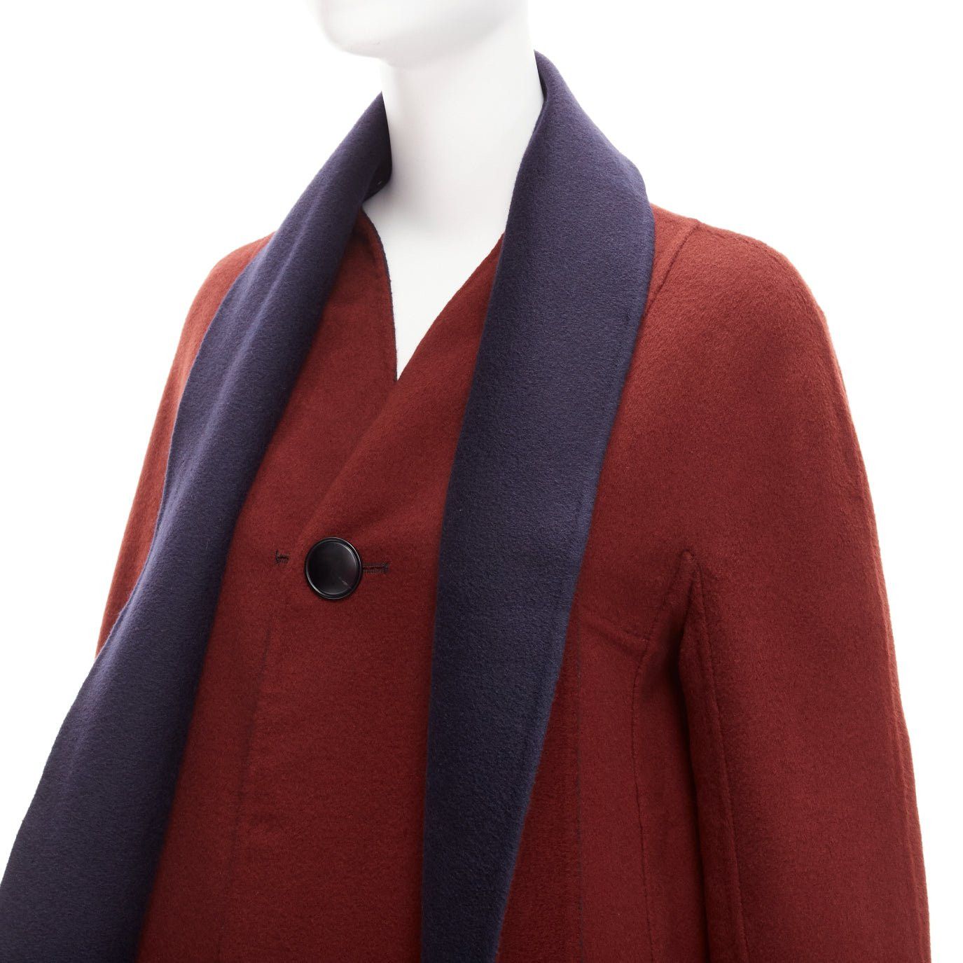 Loro Piana LORO PIANA 100% double faced cashmere burgundy navy Reversible coat IT44 L Size M / US 6-8 / IT 42-44 - 15 Thumbnail