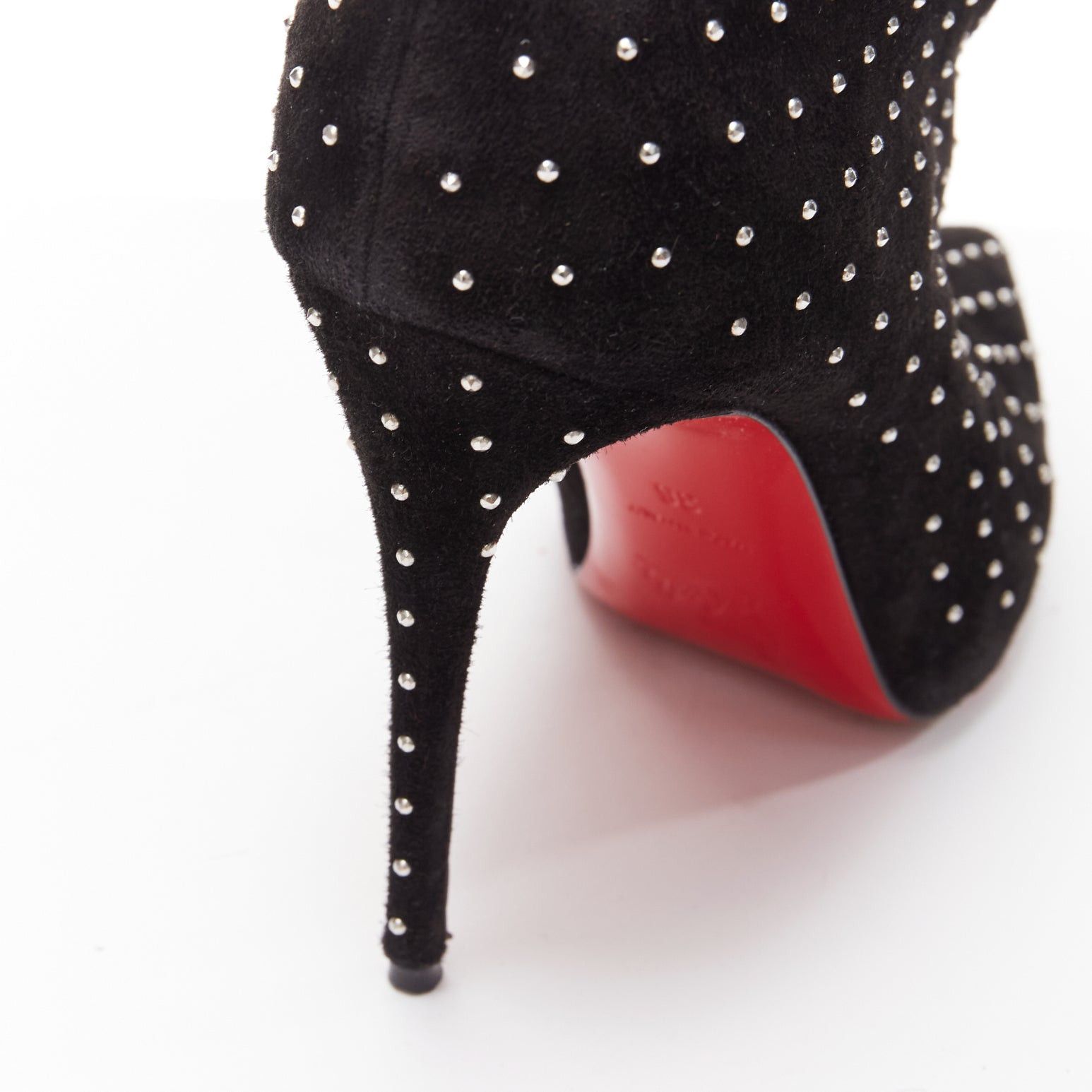Christian Louboutin CHRISTIAN LOUBOUTIN So Kate Booty black suede micro stud embellished pointy EU36 Size US 6 / IT 36 - 8 Thumbnail