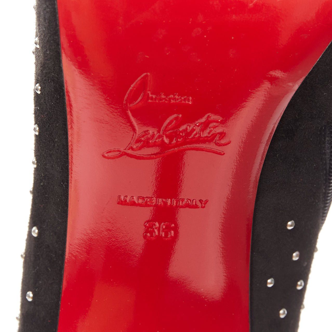 Christian Louboutin CHRISTIAN LOUBOUTIN So Kate Booty black suede micro stud embellished pointy EU36 Size US 6 / IT 36 - 10 Thumbnail