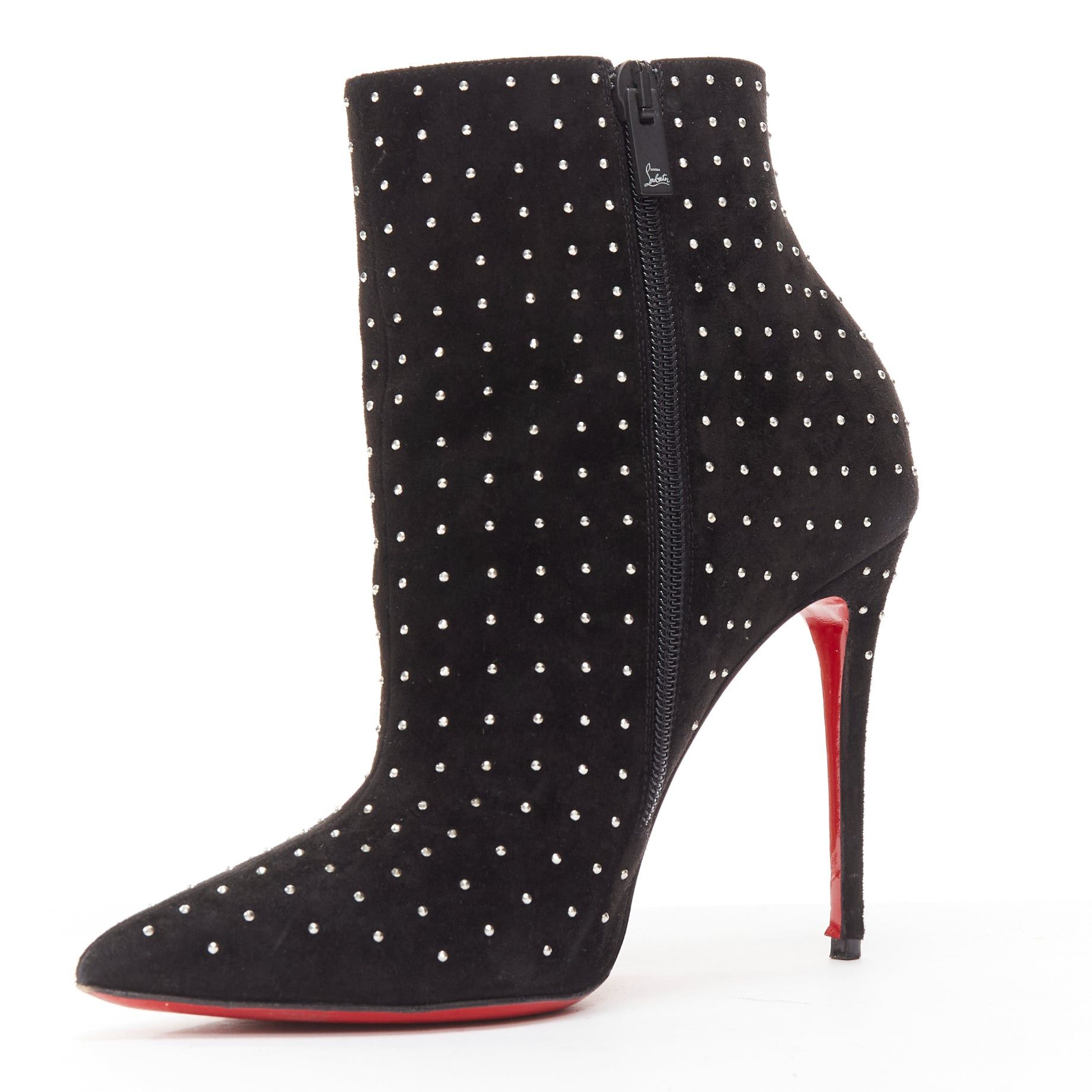 Christian Louboutin CHRISTIAN LOUBOUTIN So Kate Booty black suede micro stud embellished pointy EU36 Size US 6 / IT 36 - 4 Thumbnail