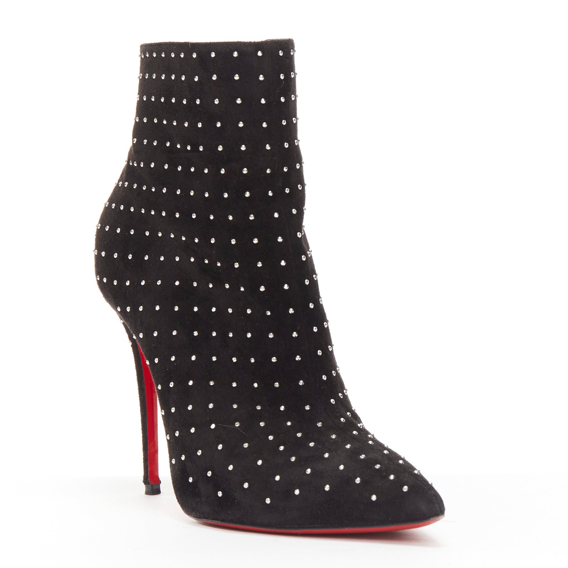 Christian Louboutin CHRISTIAN LOUBOUTIN So Kate Booty black suede micro stud embellished pointy EU36 Size US 6 / IT 36 - 2 Thumbnail