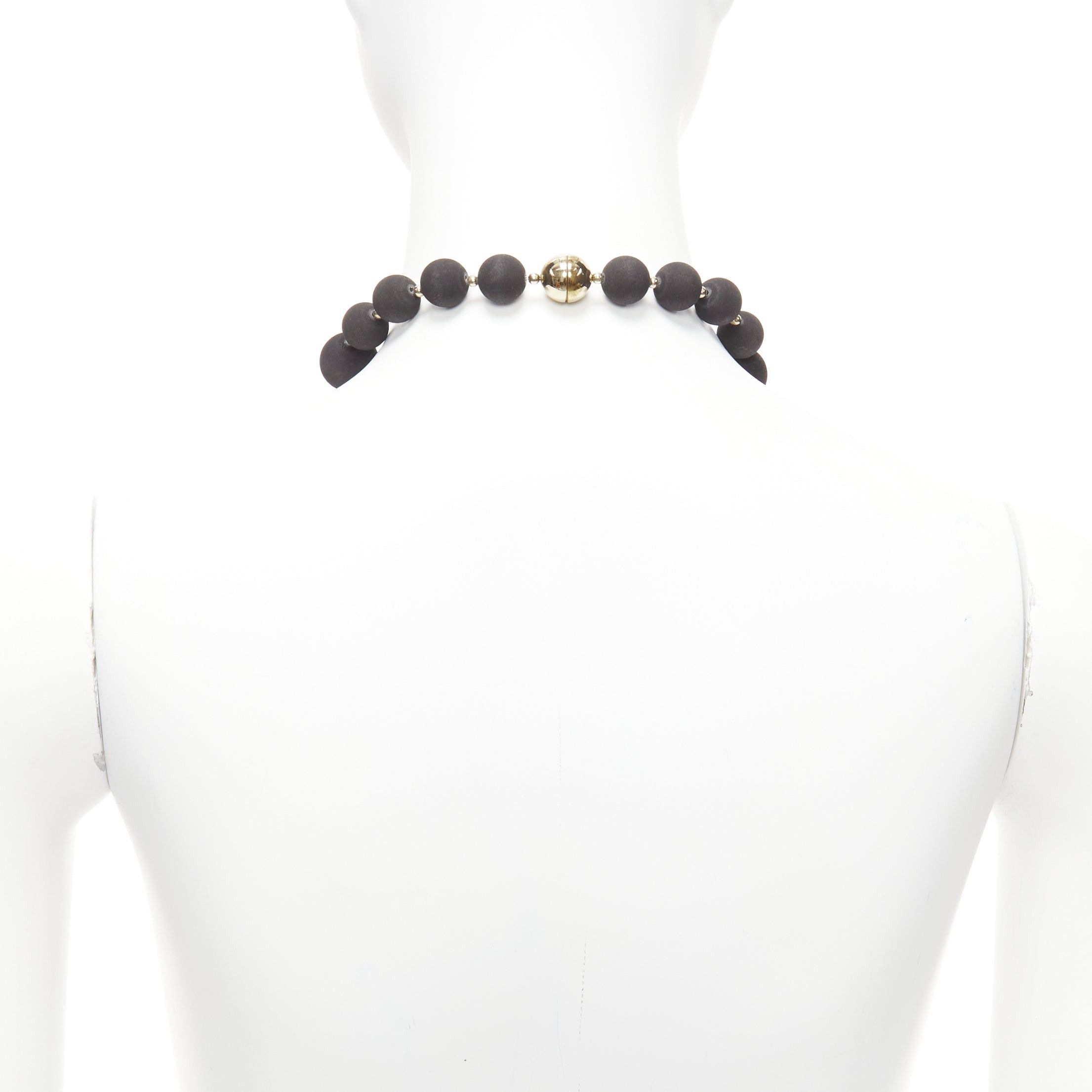 Givenchy rare GIVENCHY Riccardo Tisci black pony hair shark tooth velvet ball necklace Size ONE SIZE - 5 Thumbnail