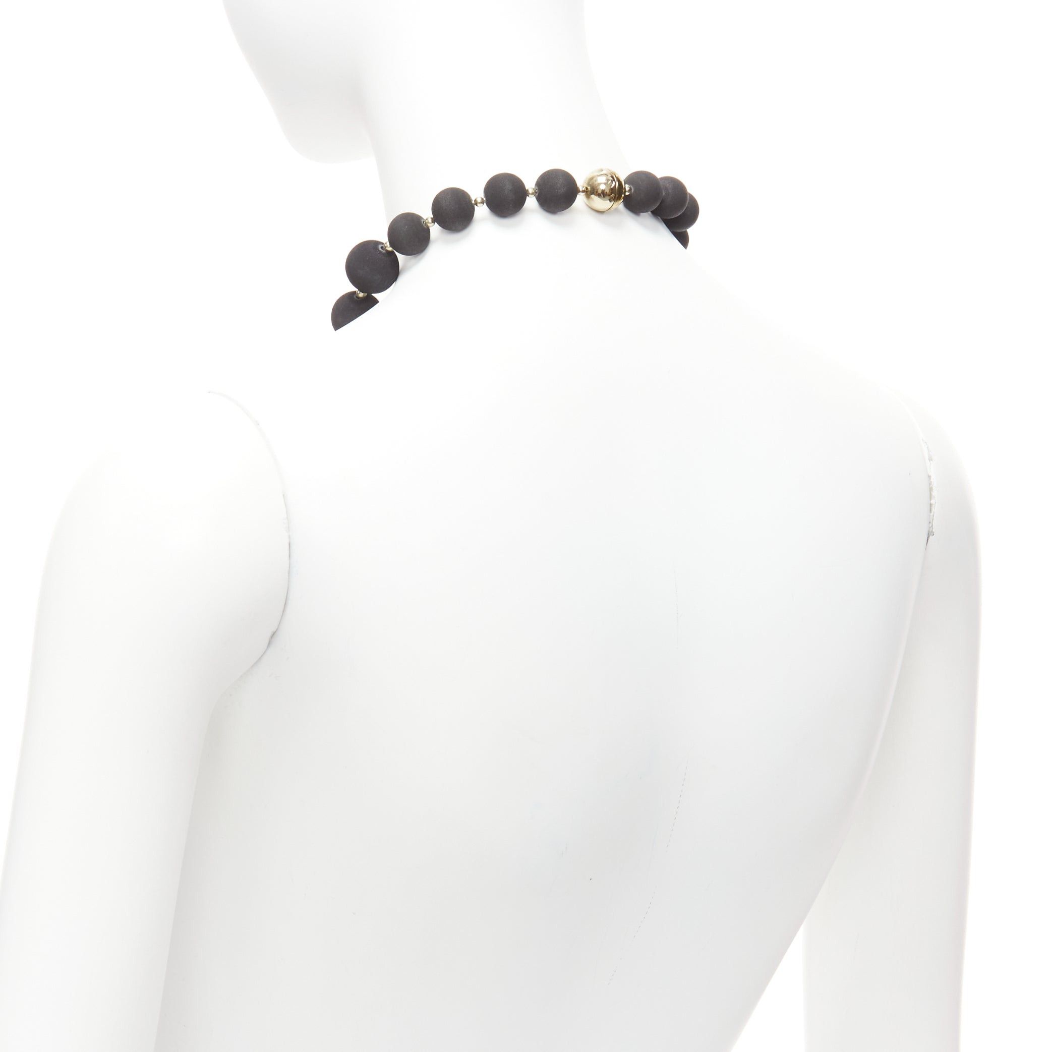 Givenchy rare GIVENCHY Riccardo Tisci black pony hair shark tooth velvet ball necklace Size ONE SIZE - 6 Thumbnail