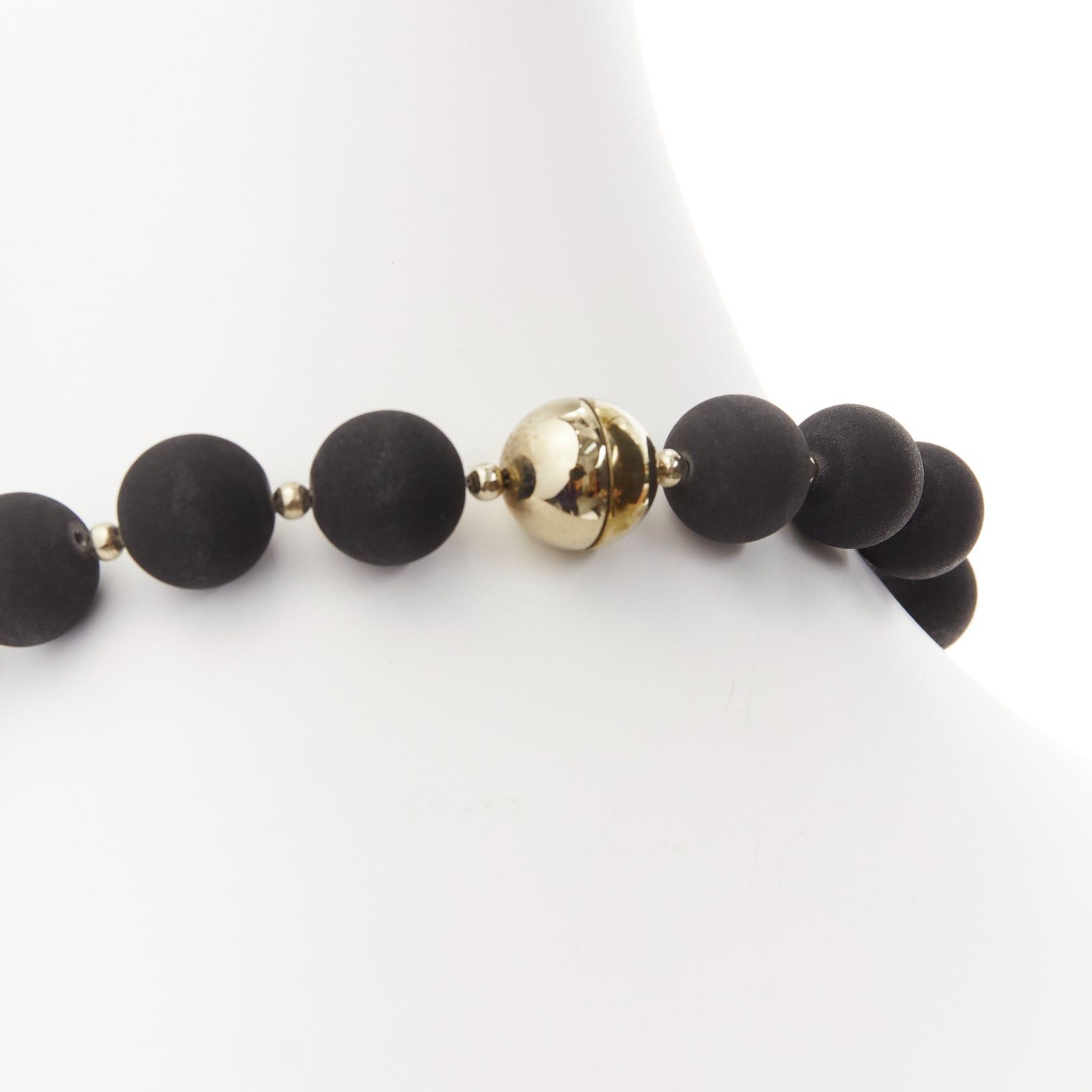 Givenchy rare GIVENCHY Riccardo Tisci black pony hair shark tooth velvet ball necklace Size ONE SIZE - 7 Thumbnail