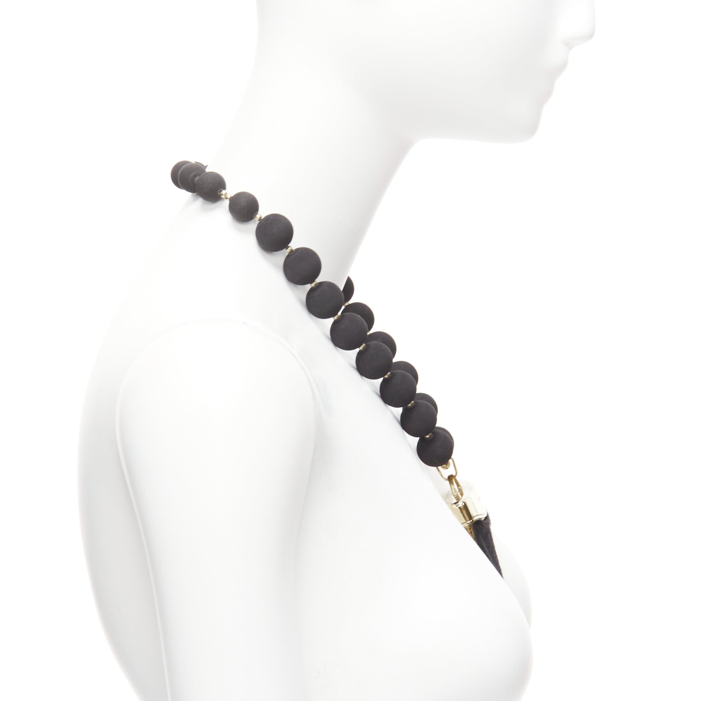 Givenchy rare GIVENCHY Riccardo Tisci black pony hair shark tooth velvet ball necklace Size ONE SIZE - 4 Thumbnail