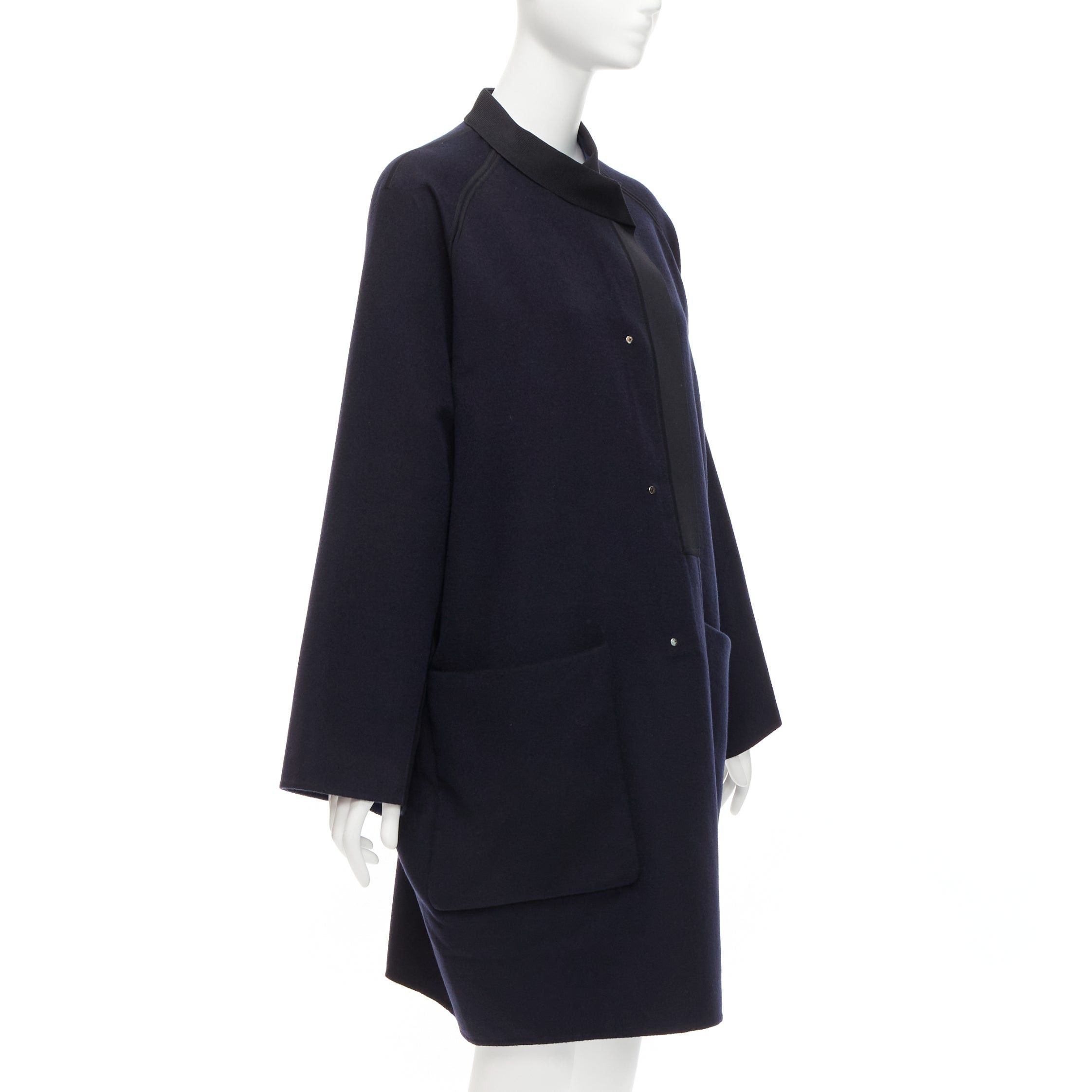 Hermes rare HERMES Martin Margiela navy double faced cashmere oversized cocoon coat FR42 XL Size L / US 10 / IT 46 - 4 Thumbnail