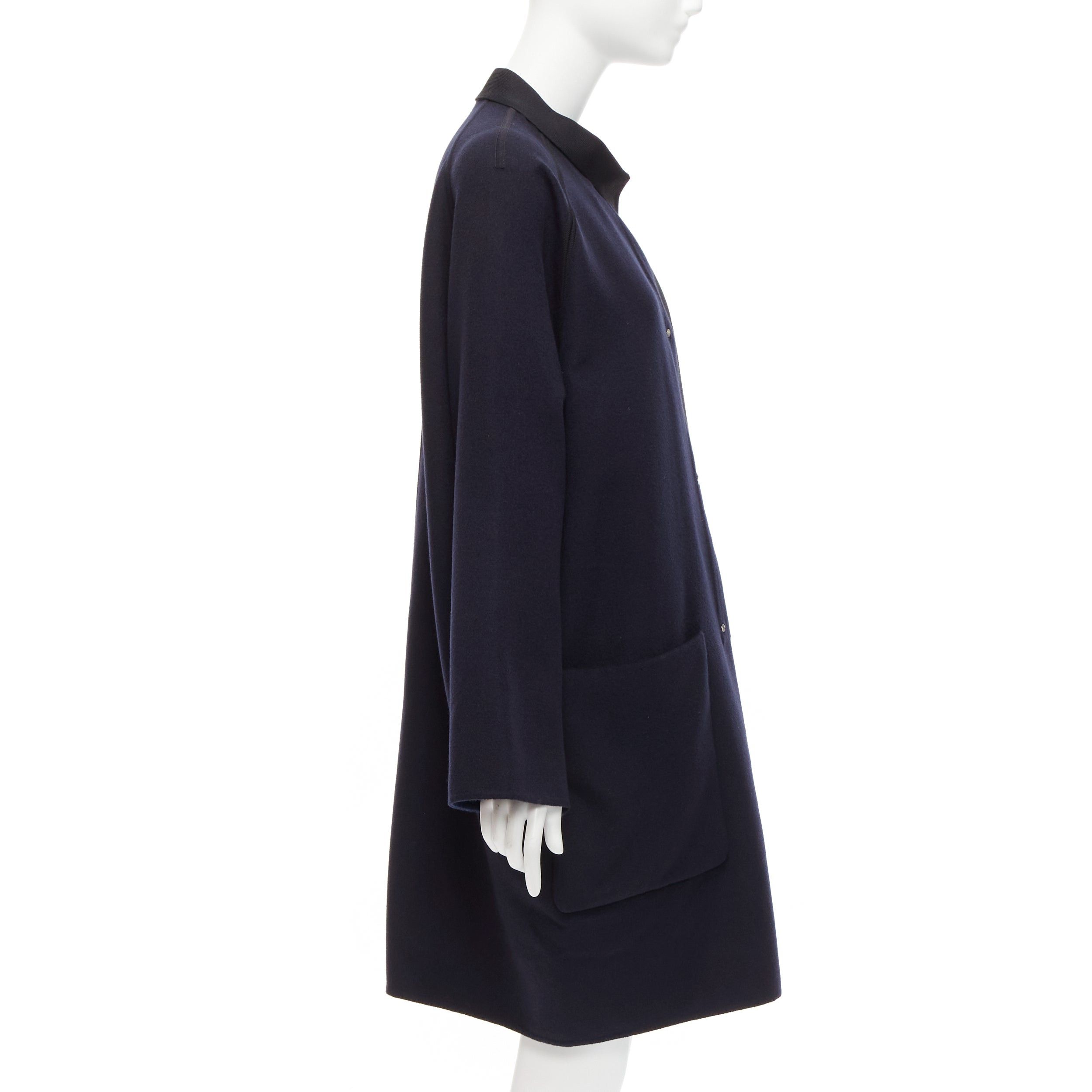 Hermes rare HERMES Martin Margiela navy double faced cashmere oversized cocoon coat FR42 XL Size L / US 10 / IT 46 - 5 Thumbnail
