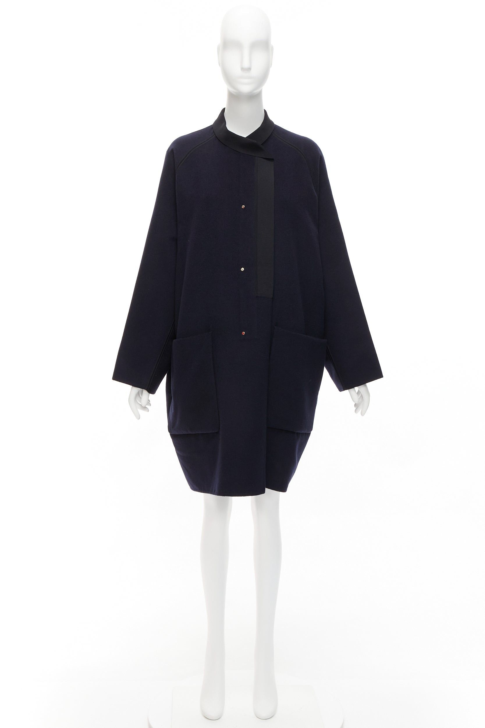 Hermes rare HERMES Martin Margiela navy double faced cashmere oversized cocoon coat FR42 XL Size L / US 10 / IT 46 - 10 Thumbnail