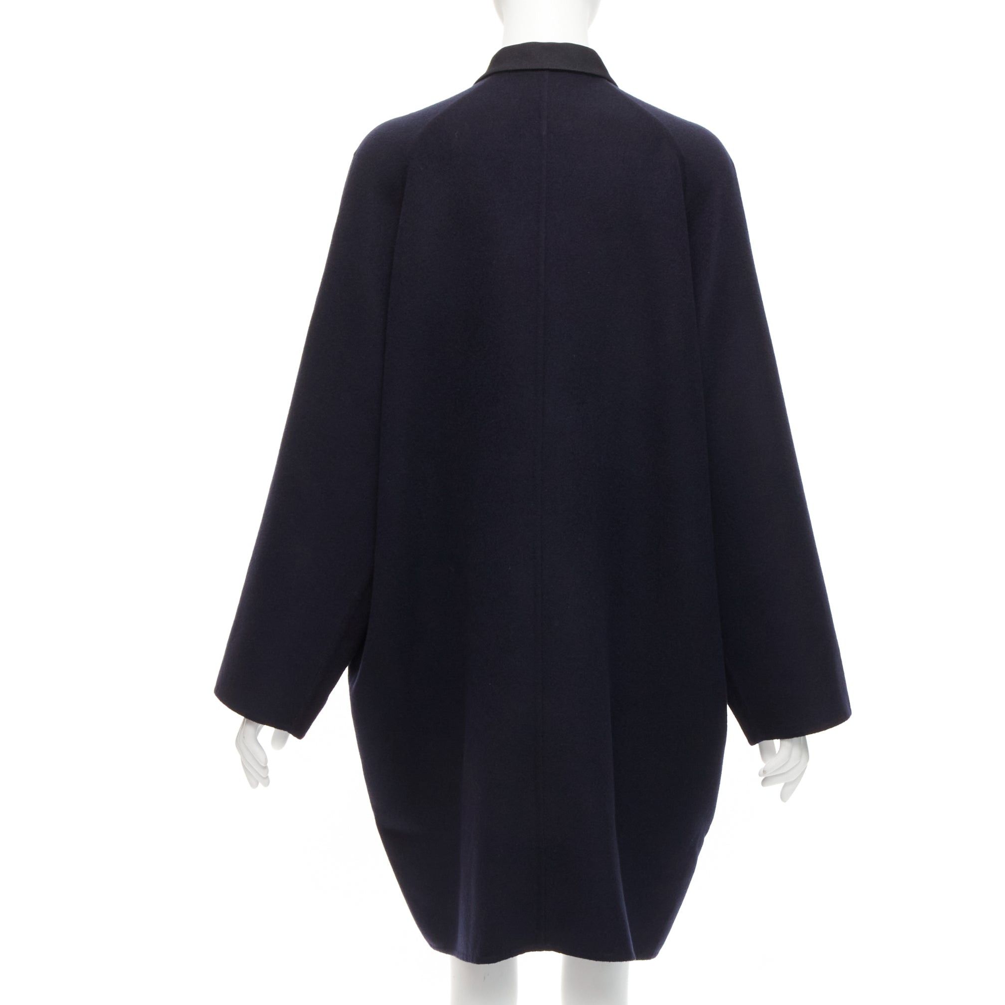 Hermes rare HERMES Martin Margiela navy double faced cashmere oversized cocoon coat FR42 XL Size L / US 10 / IT 46 - 6 Thumbnail