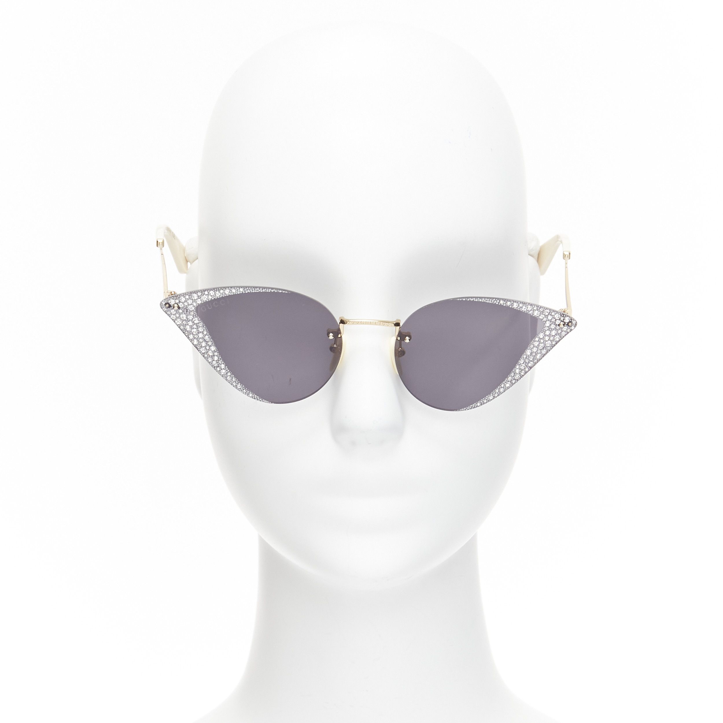Gucci GUCCI Hollywood Forever GG0898S silver crystal black cat eye sunglasses Size ONE SIZE - 2 Thumbnail