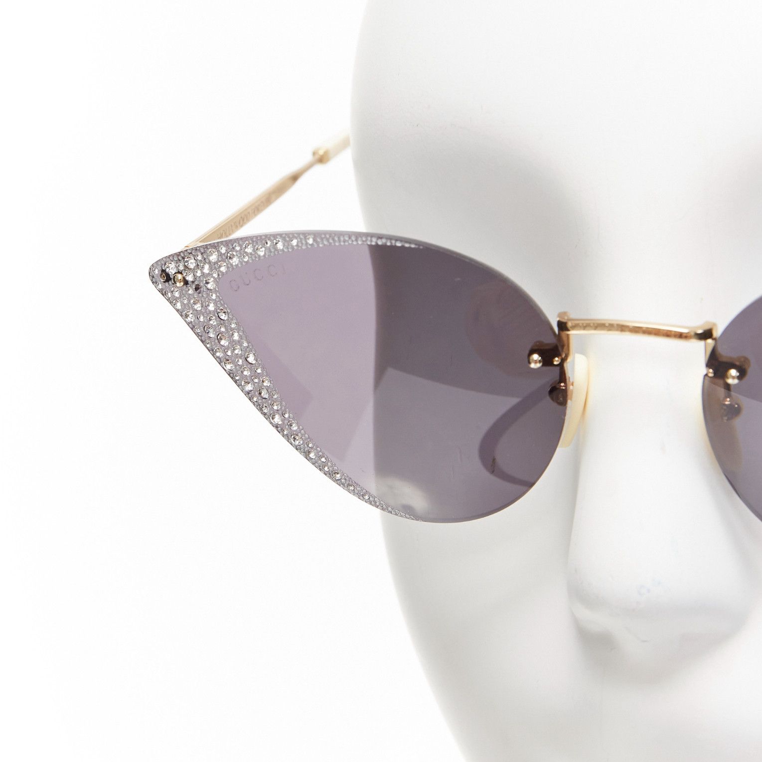 Gucci GUCCI Hollywood Forever GG0898S silver crystal black cat eye sunglasses Size ONE SIZE - 4 Thumbnail