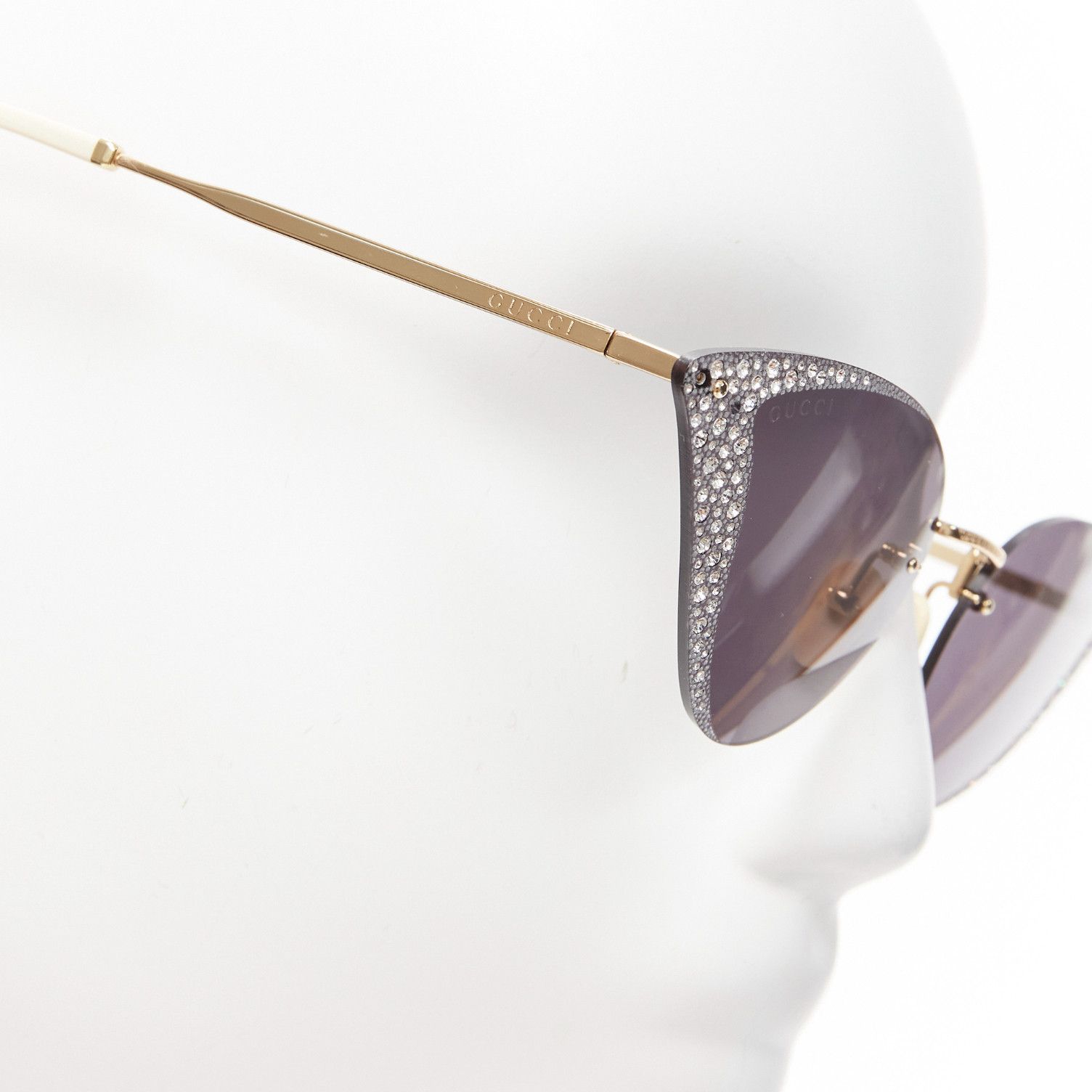 Gucci GUCCI Hollywood Forever GG0898S silver crystal black cat eye sunglasses Size ONE SIZE - 5 Thumbnail