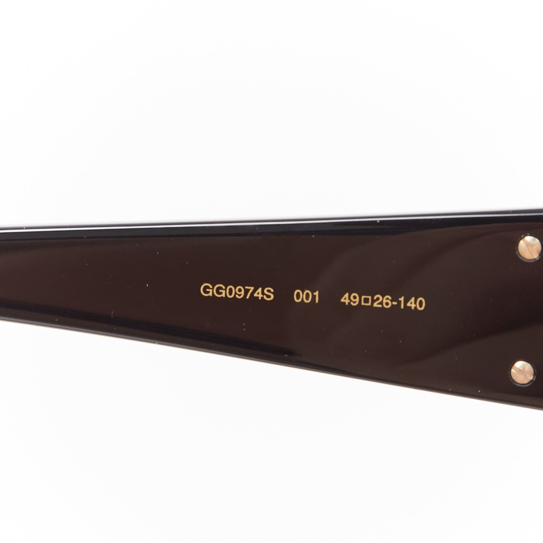 Gucci GUCCI GG0974S silver crystal frame pink lens rectangular sunnies Size ONE SIZE - 8 Thumbnail