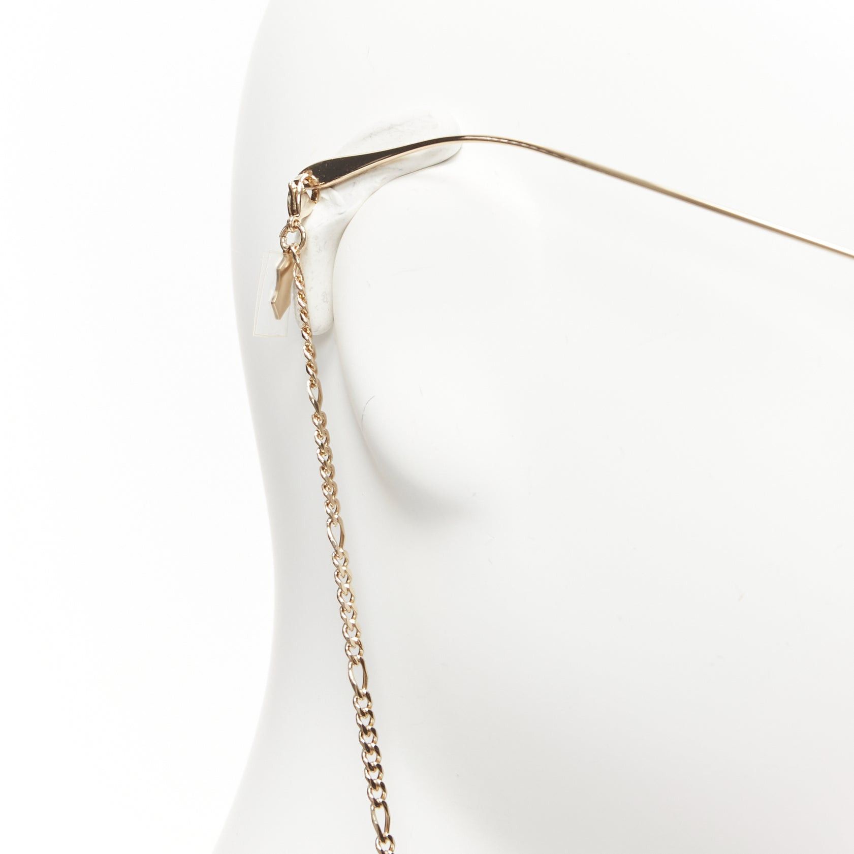 Gucci GUCCI GG1033S GG logo charm gold chain trim square oversized sunnies with chain Size ONE SIZE - 5 Thumbnail