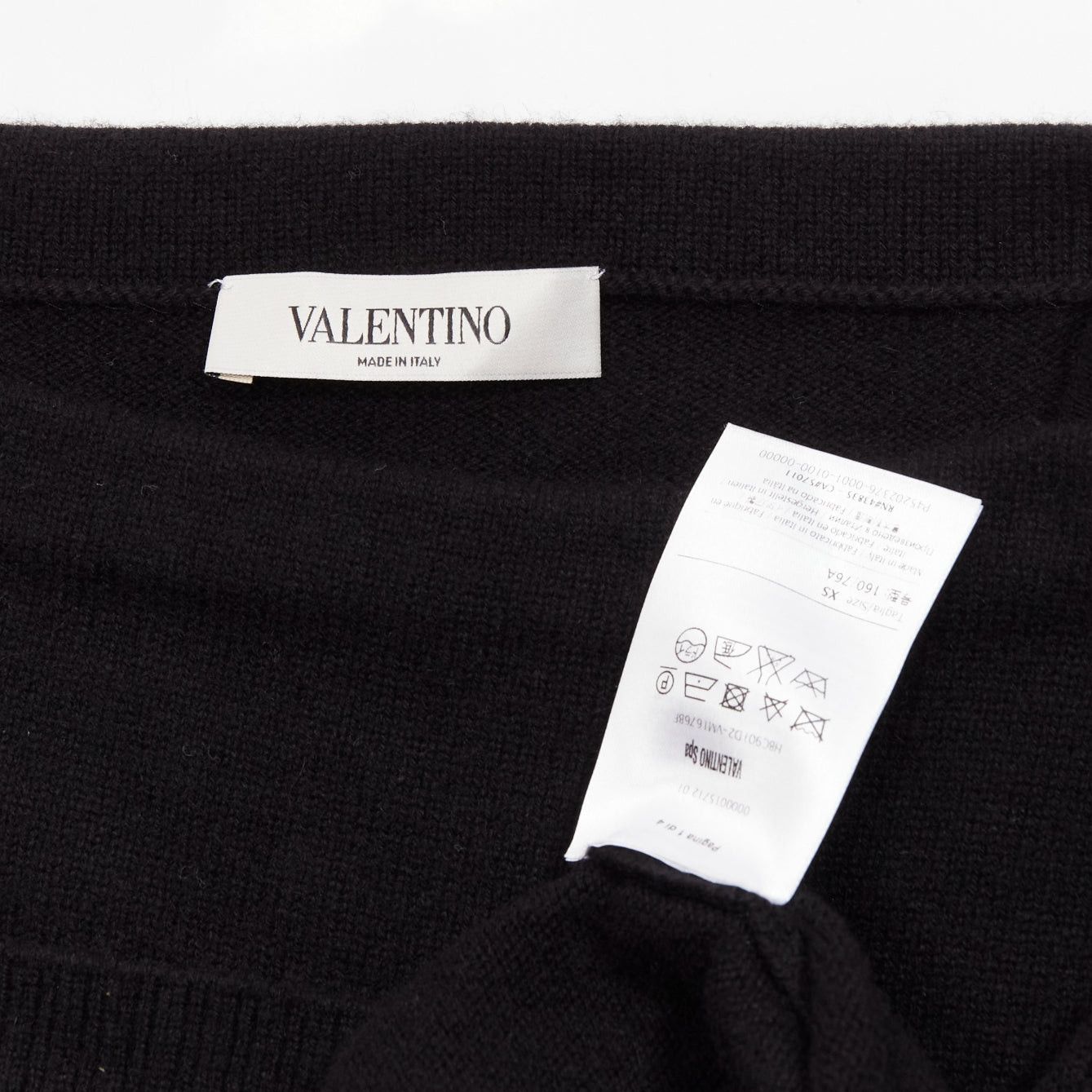 Valentino VALENTINO 100% cashmere black bateau neck crop sweater top XS Size S / US 4 / IT 40 - 8 Thumbnail