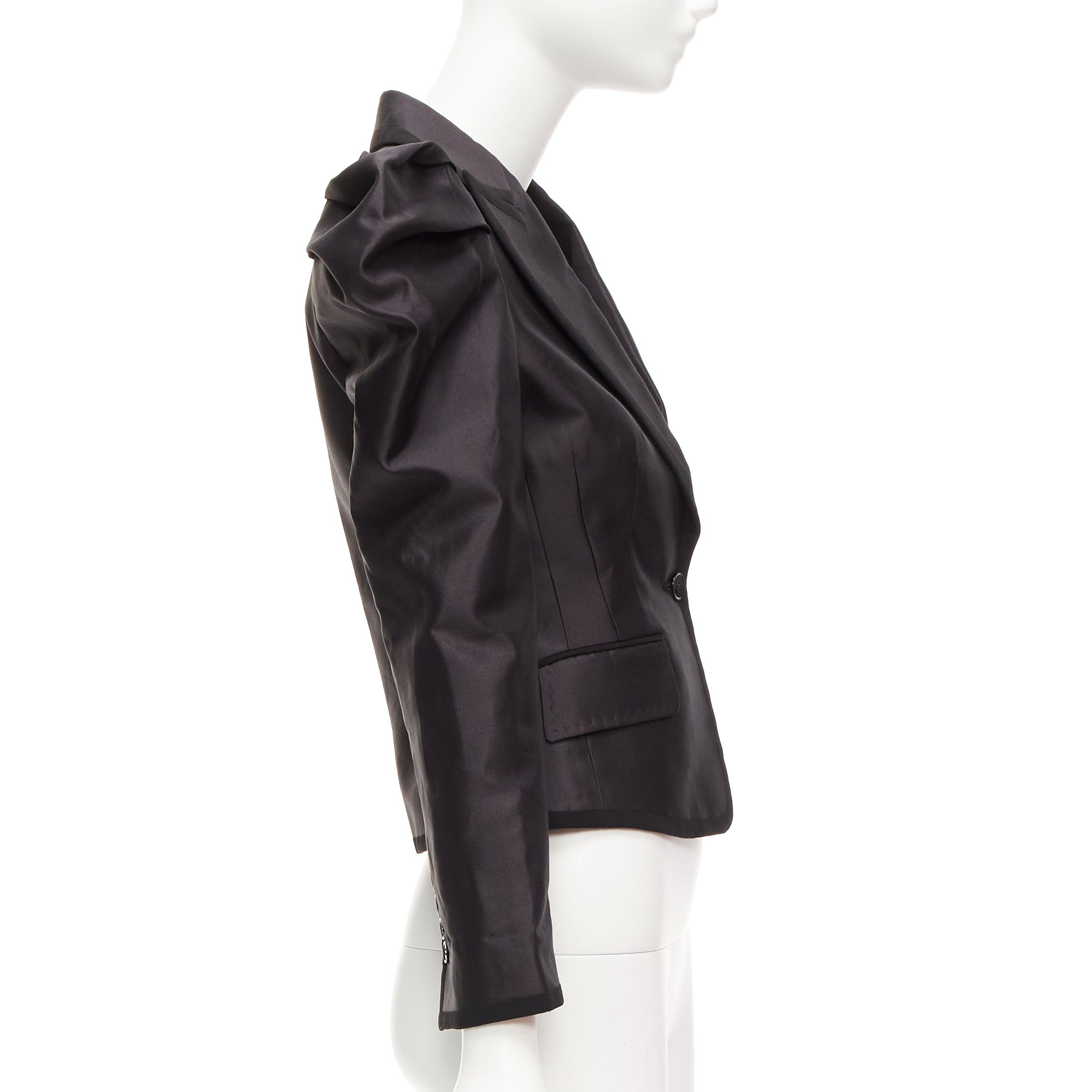 Dolce & Gabbana rare DOLCE GABBANA black silk puff princess sleeve piping tuxedo blazer IT36 XXS Size XS / US 0-2 / IT 36-38 - 5 Thumbnail