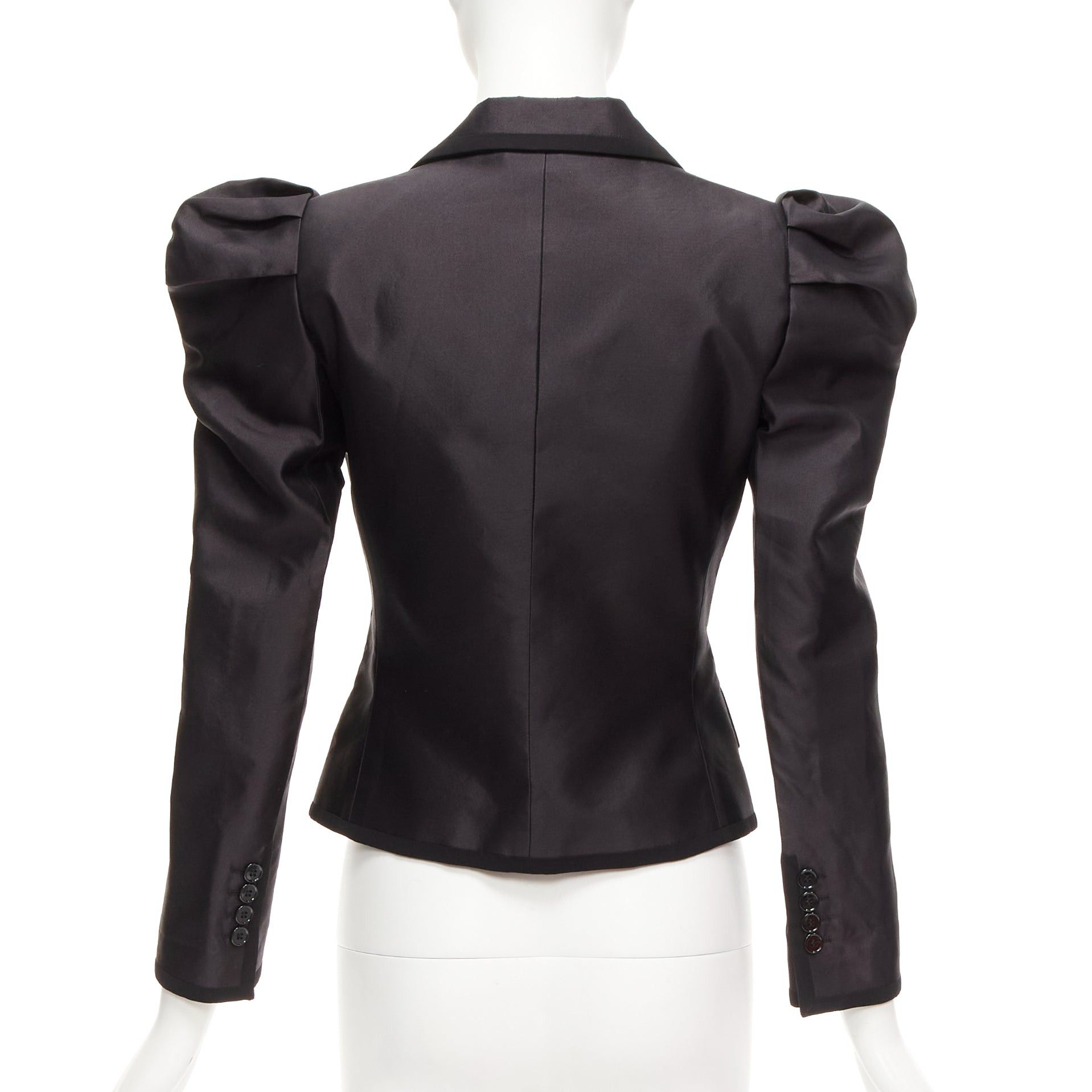 Dolce & Gabbana rare DOLCE GABBANA black silk puff princess sleeve piping tuxedo blazer IT36 XXS Size XS / US 0-2 / IT 36-38 - 6 Thumbnail