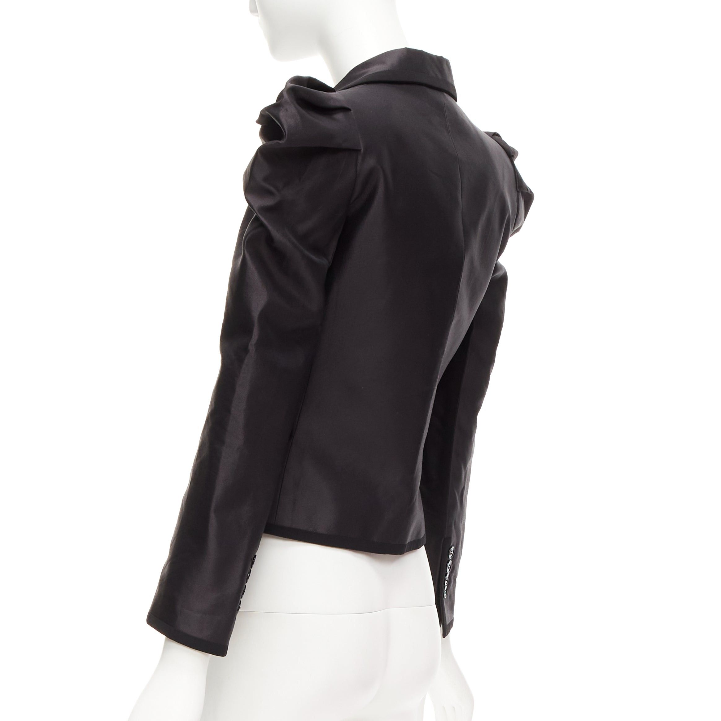 Dolce & Gabbana rare DOLCE GABBANA black silk puff princess sleeve piping tuxedo blazer IT36 XXS Size XS / US 0-2 / IT 36-38 - 7 Thumbnail