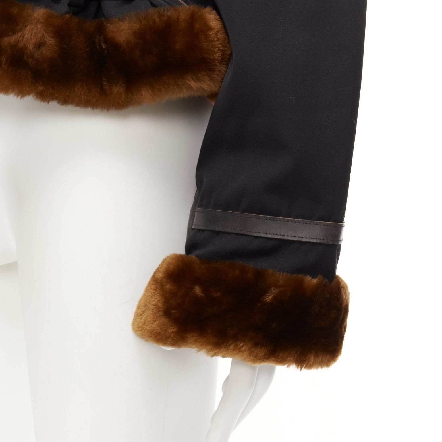 Jean Paul Gaultier rare JEAN PAUL GAULTIER HOMME black wool brown faux fur aviator flight jacket IT50 L Size US L / EU 52-54 / 3 - 9 Thumbnail