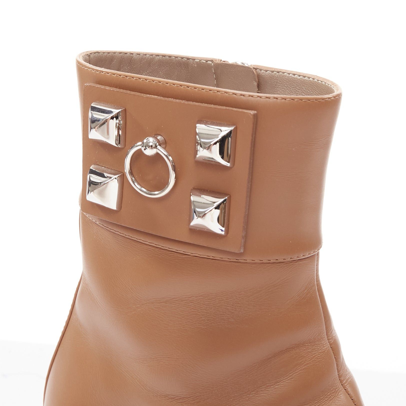 Hermes HERMES Decouverte 50 Beige Dore brown leather silver hardware ankle boots EU36 Size US 6 / IT 36 - 8 Thumbnail
