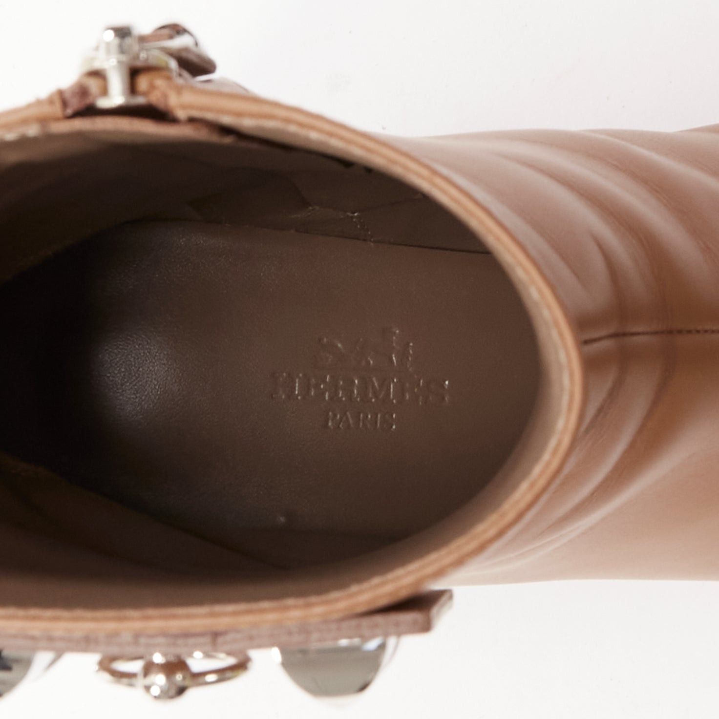 Hermes HERMES Decouverte 50 Beige Dore brown leather silver hardware ankle boots EU36 Size US 6 / IT 36 - 9 Thumbnail