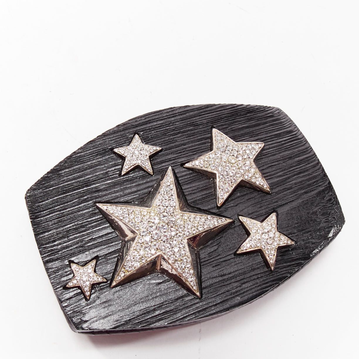 Jimmy Choo rare JIMMY CHOO black textured acrylic silver star crystal embellished mini clutch bag Size ONE SIZE - 5 Thumbnail