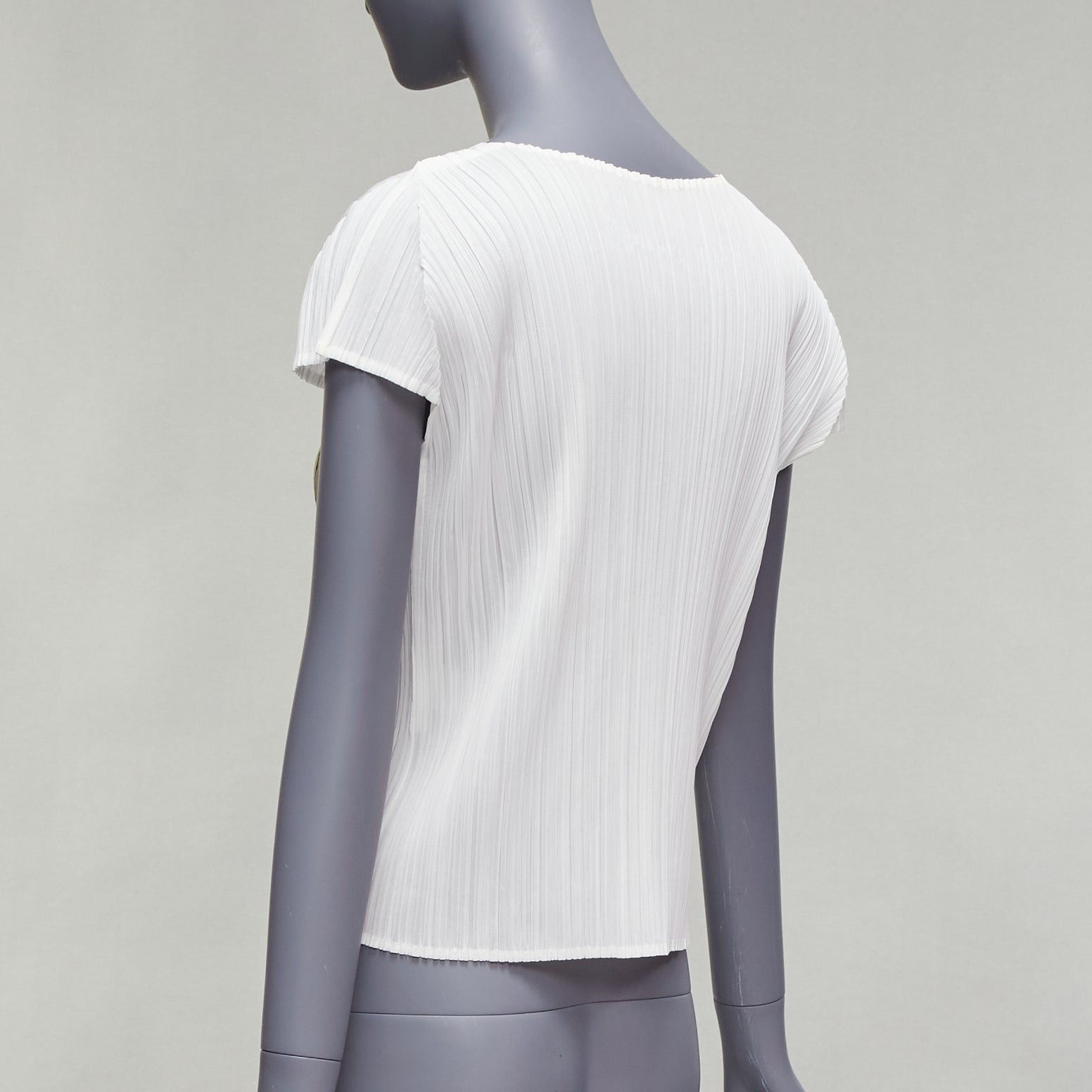 Issey Miyake rare ISSEY MIYAKE Pleats Please white cucumber mushroom print face top JP3 L Size M / US 6-8 / IT 42-44 - 6 Thumbnail