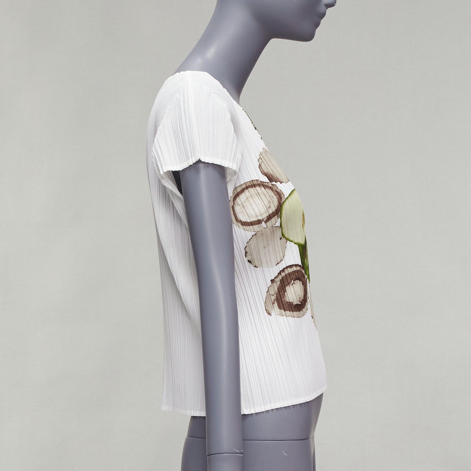 Issey Miyake rare ISSEY MIYAKE Pleats Please white cucumber mushroom print face top JP3 L Size M / US 6-8 / IT 42-44 - 4 Thumbnail