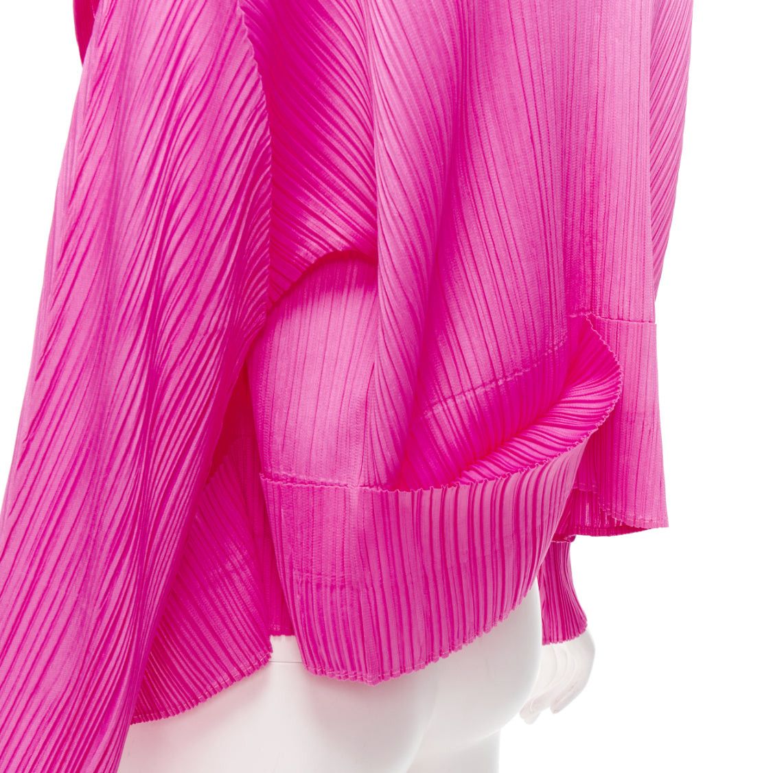 Issey Miyake ISSEY MIYAKE Pleats Please hot pink pleated 3D cut hem cardigan jacket JP3 L Size M / US 6-8 / IT 42-44 - 7 Thumbnail