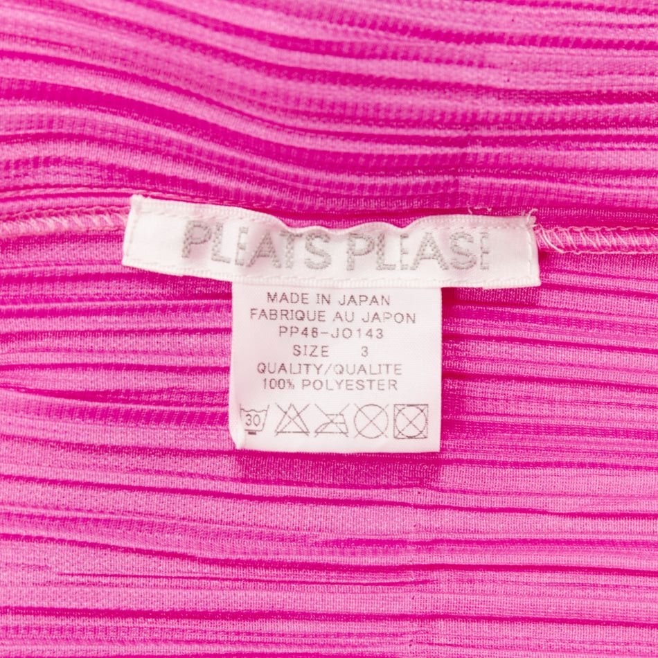 Issey Miyake ISSEY MIYAKE Pleats Please hot pink pleated 3D cut hem cardigan jacket JP3 L Size M / US 6-8 / IT 42-44 - 9 Thumbnail