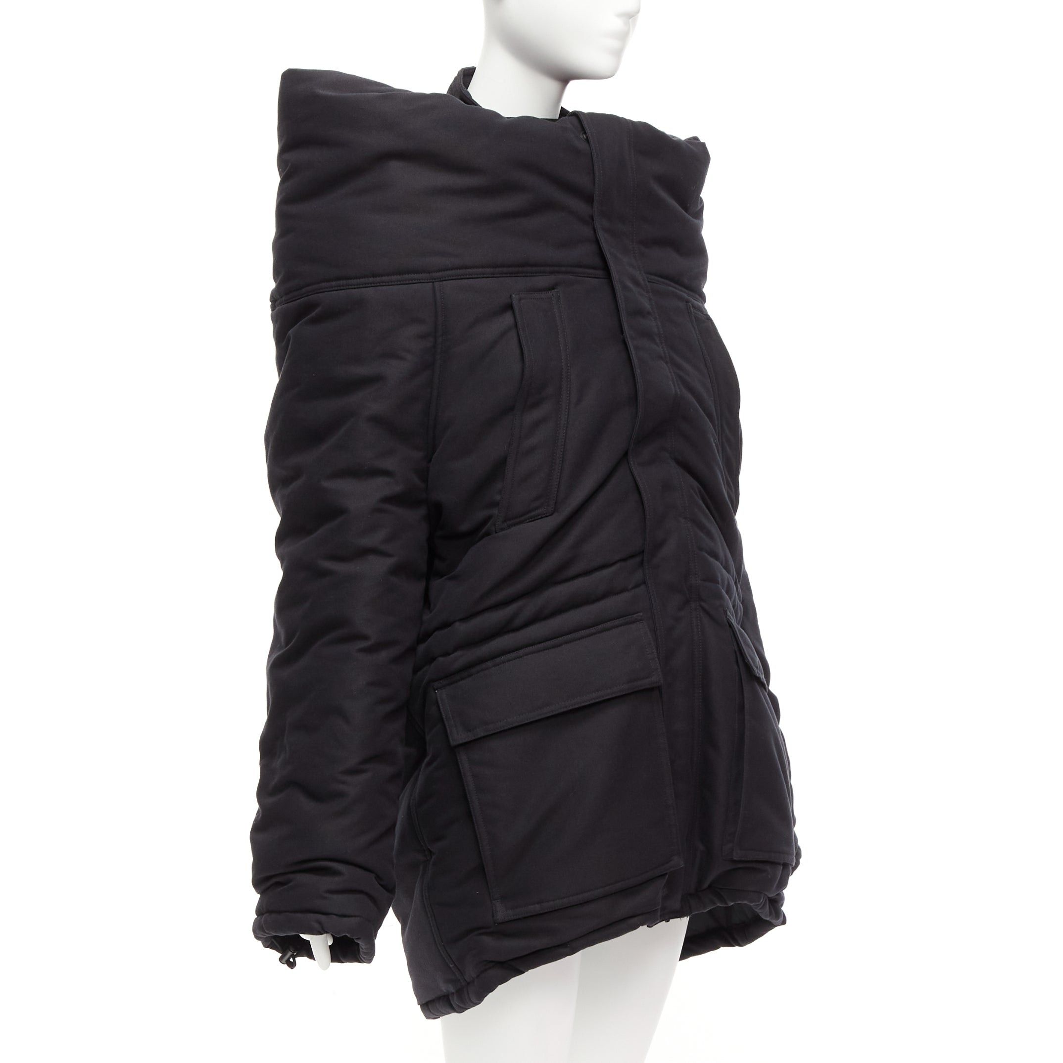 Balenciaga rare BALENCIAGA Demna 2021 Runway CB Parka black deconstructed ski jacket FR34 XS Size XS / US 0-2 / IT 36-38 - 3 Thumbnail