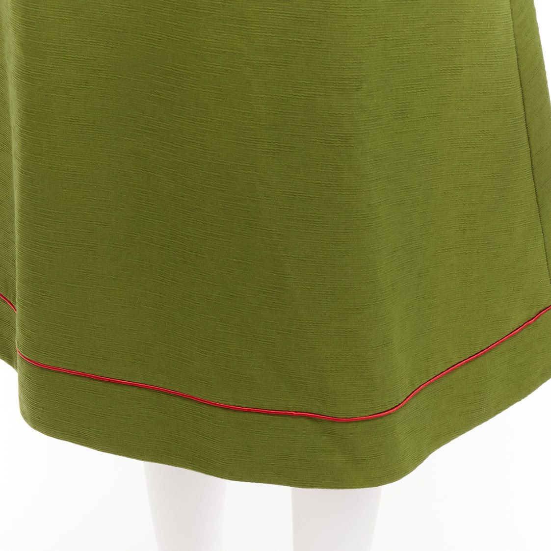 Dior rare CHRISTIAN DIOR John Galliano 1999 Communist green pique Aline skirt FR40 L Size 30" / US 8 / IT 44 - 6 Thumbnail