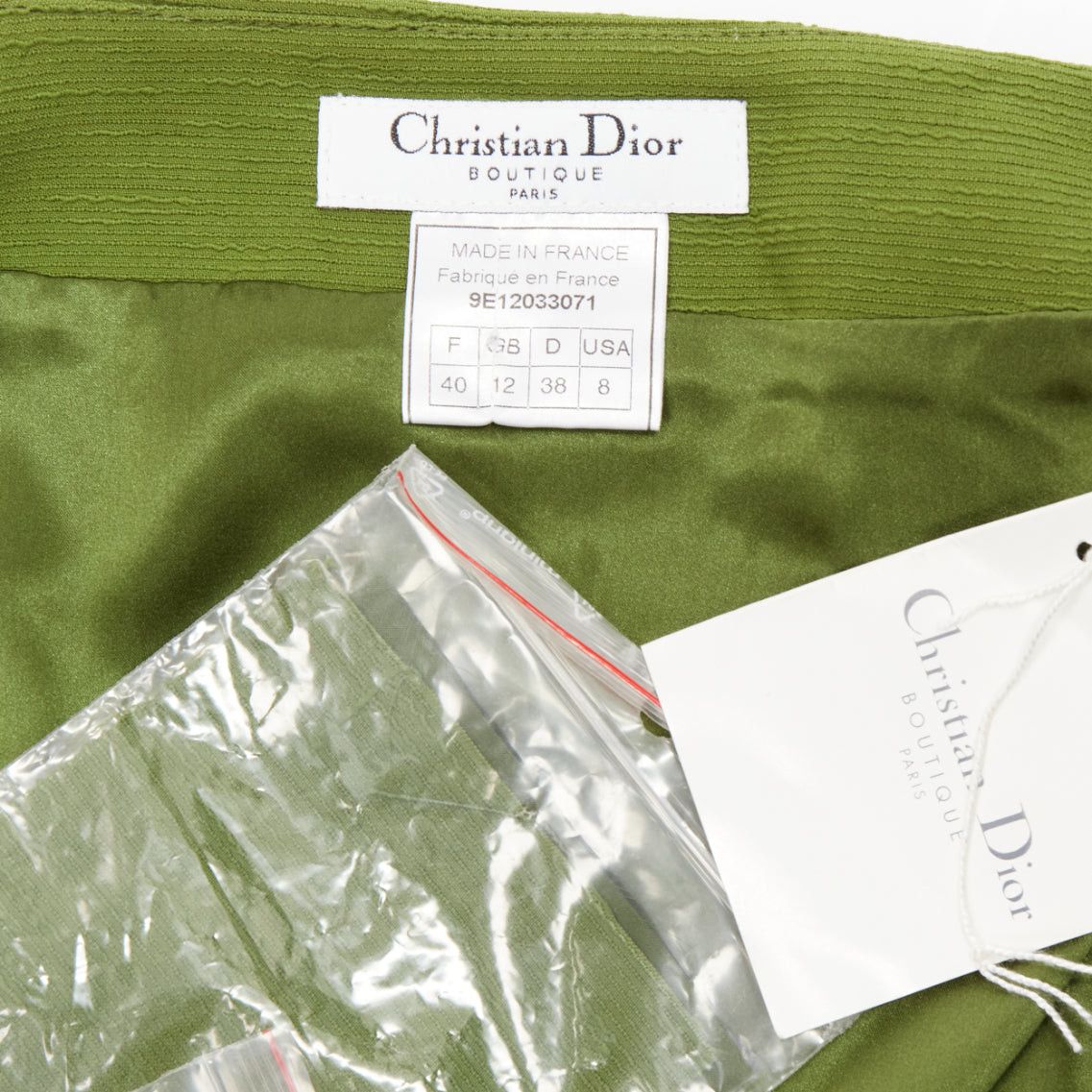 Dior rare CHRISTIAN DIOR John Galliano 1999 Communist green pique Aline skirt FR40 L Size 30" / US 8 / IT 44 - 8 Thumbnail